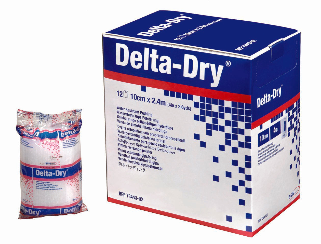 Delta-Dry® White Synthetic Water Resistant Cast Padding, 4 Inch x 2.6 Yard 7344302