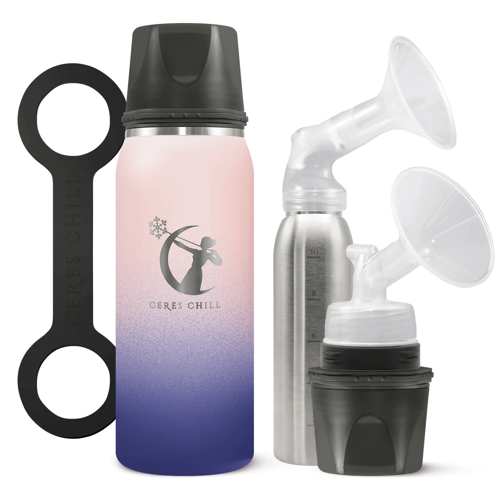 Ceres Chill OG Stainless Steel Breast Milk Chiller Container, Blue & Pink Ombre CC-1-BC-L-MB
