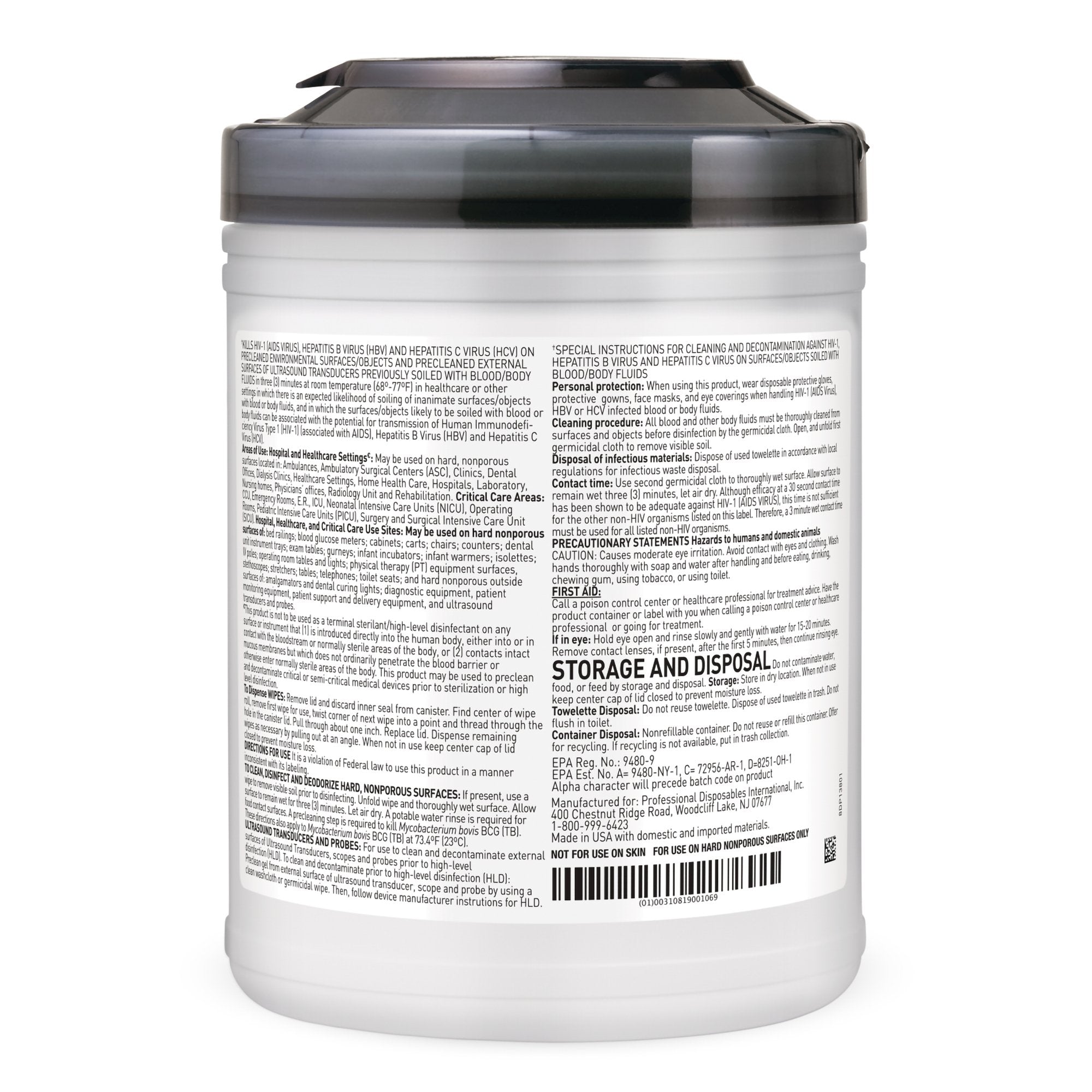 Sani-Cloth® AF3 Germicidal Large Disinfectant Wipes, Canister, 160 ct. P13872