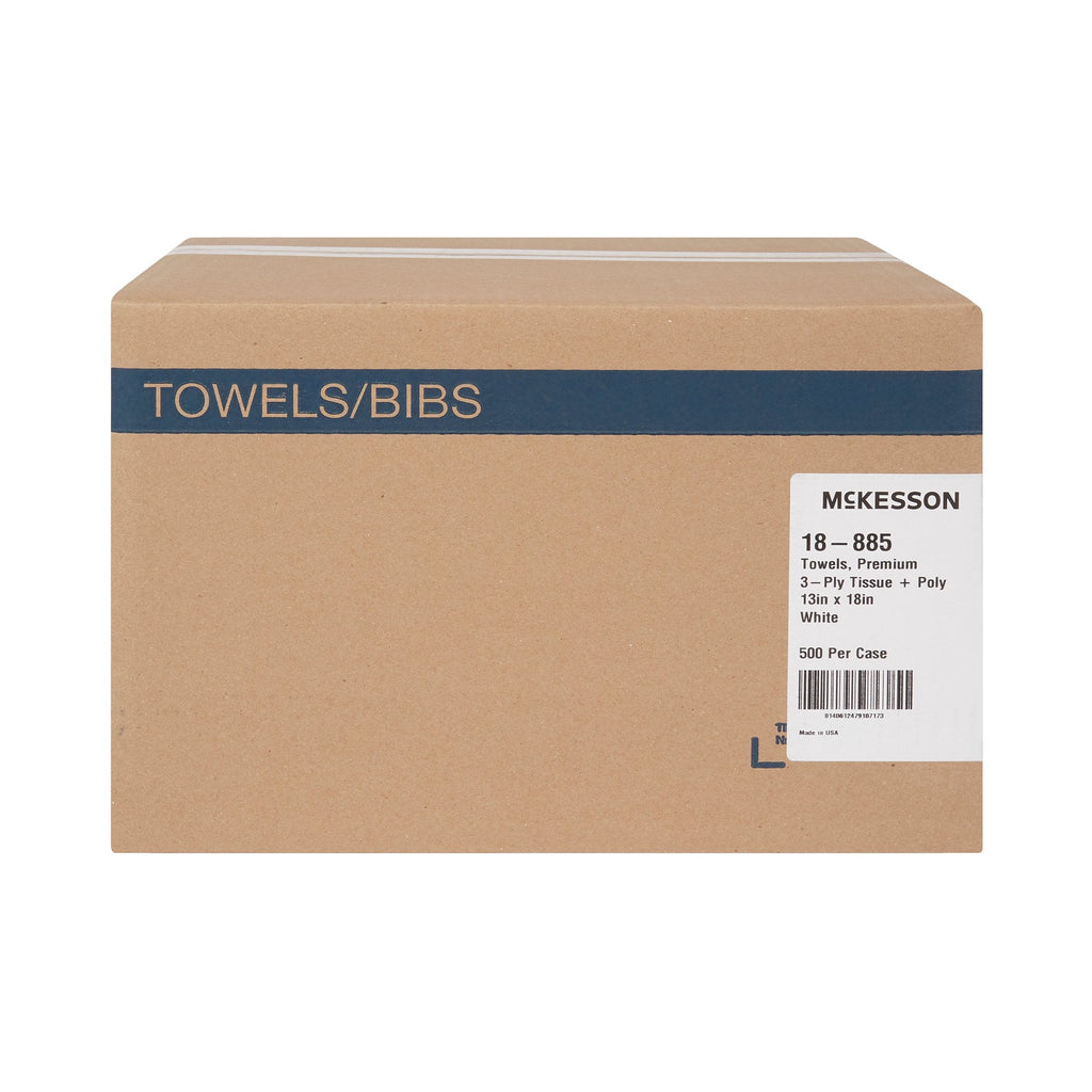 McKesson Nonsterile White Procedure Towel, 13 x 18 Inch 18-885