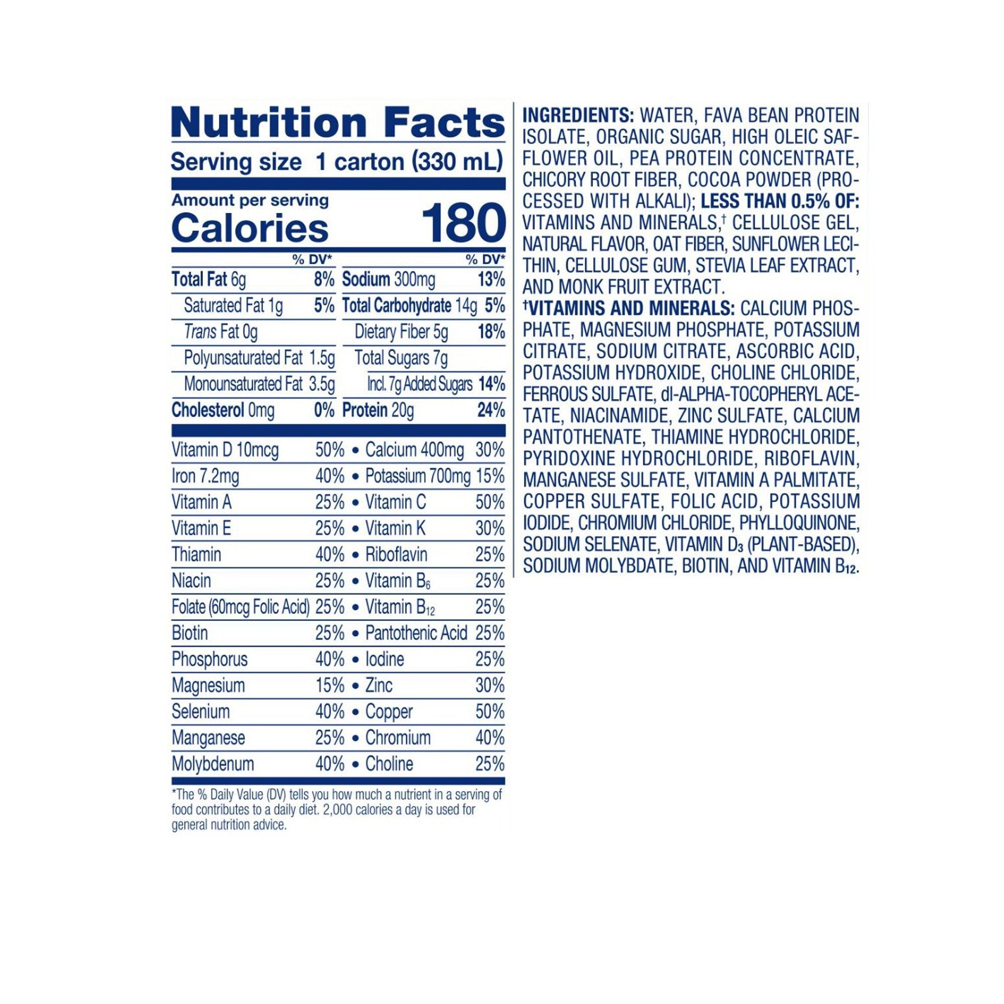 Ensure® Plant Based Protein Nutrition Shake, Chocolate, 11-ounce carton 67453