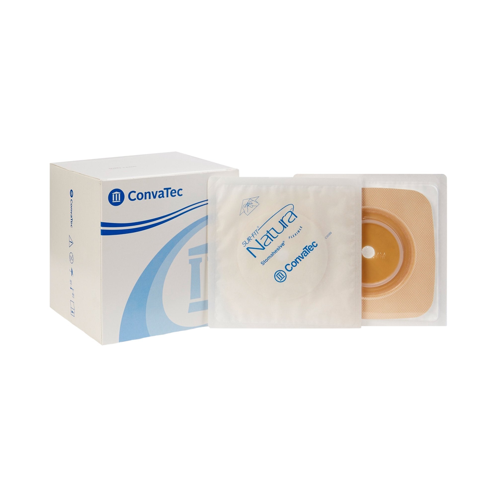 Sur-Fit Natura® Colostomy Barrier With 1 3/8-1¾ Inch Stoma Opening, Tan 125265