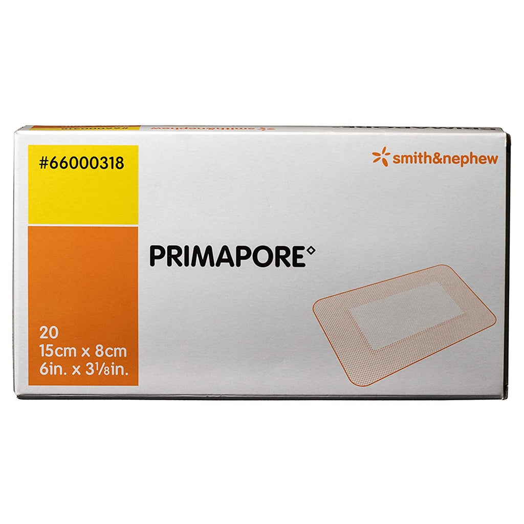 Primapore White Adhesive Dressing, 8 x 15 Centimeter 66000318