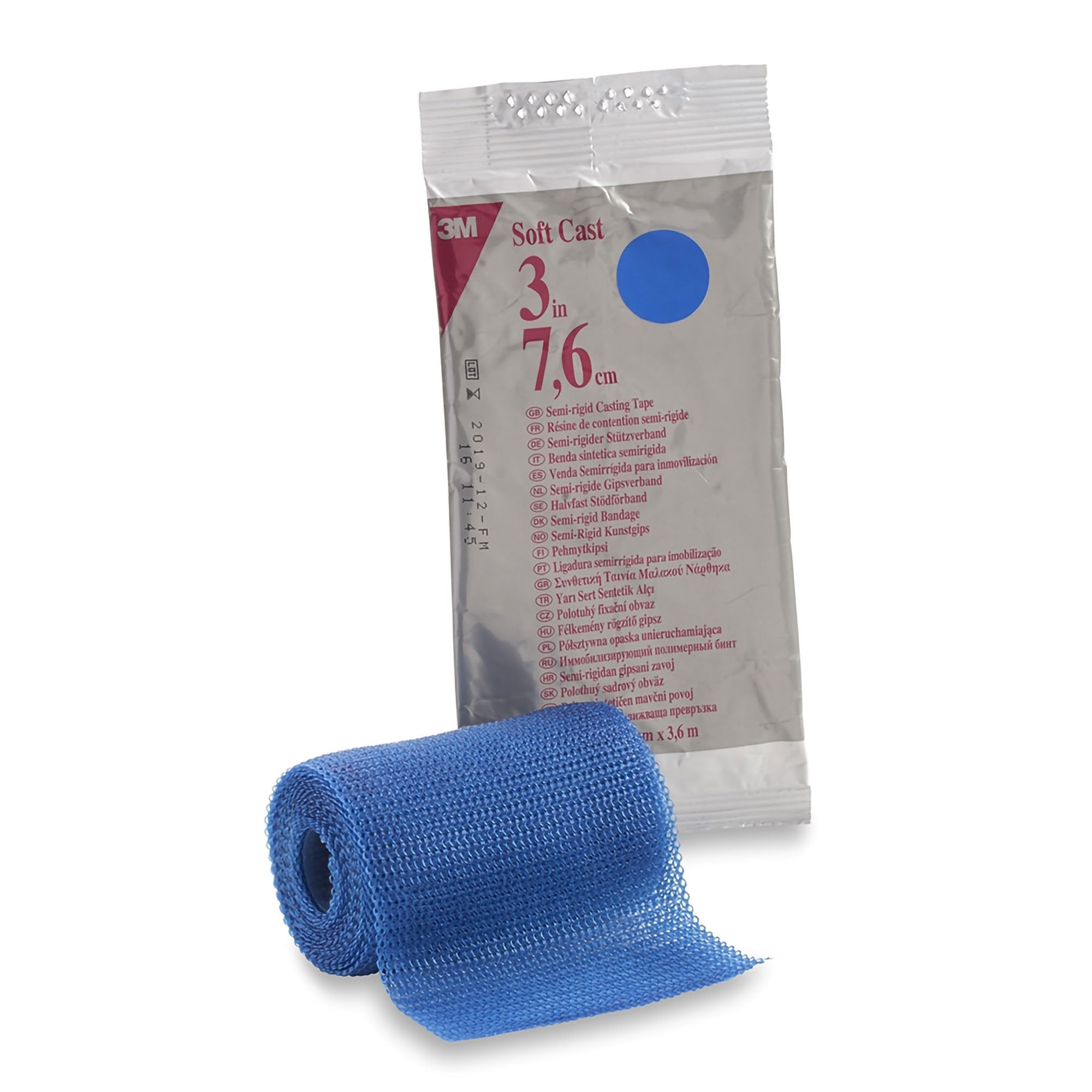 Cast Tape 3M™ Scotchcast™ Soft Cast 3 Inch X 12 Foot Fiberglass Blue - 82103B