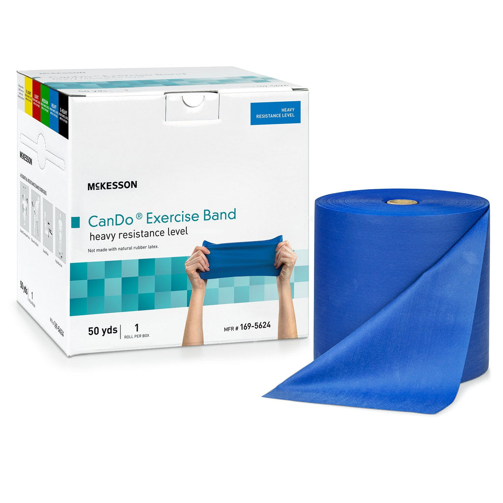 McKesson Exercise Resistance Band, Blue, 5 Inch x 50 Yard, Heavy Resistance 169-5624