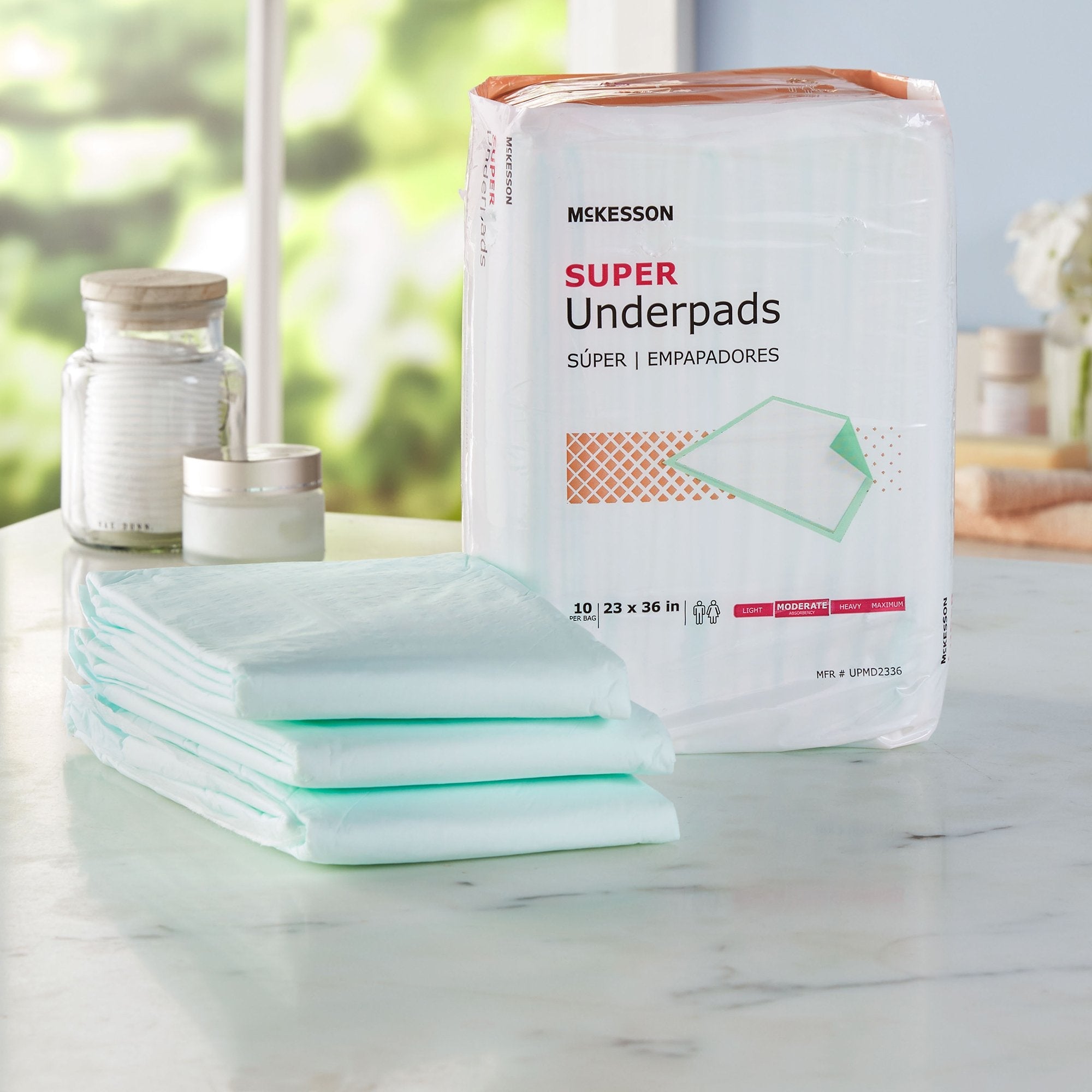 McKesson Super Moderate Absorbency Underpad, 23 x 36 Inch - 150 ct. UPMD2336