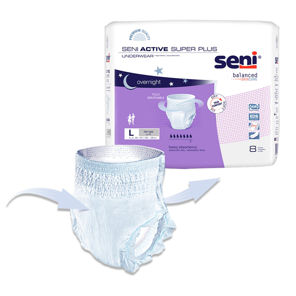 Seni® Active Super Plus Overnight Heavy Absorbent Underwear, Large S-LA08-AP1