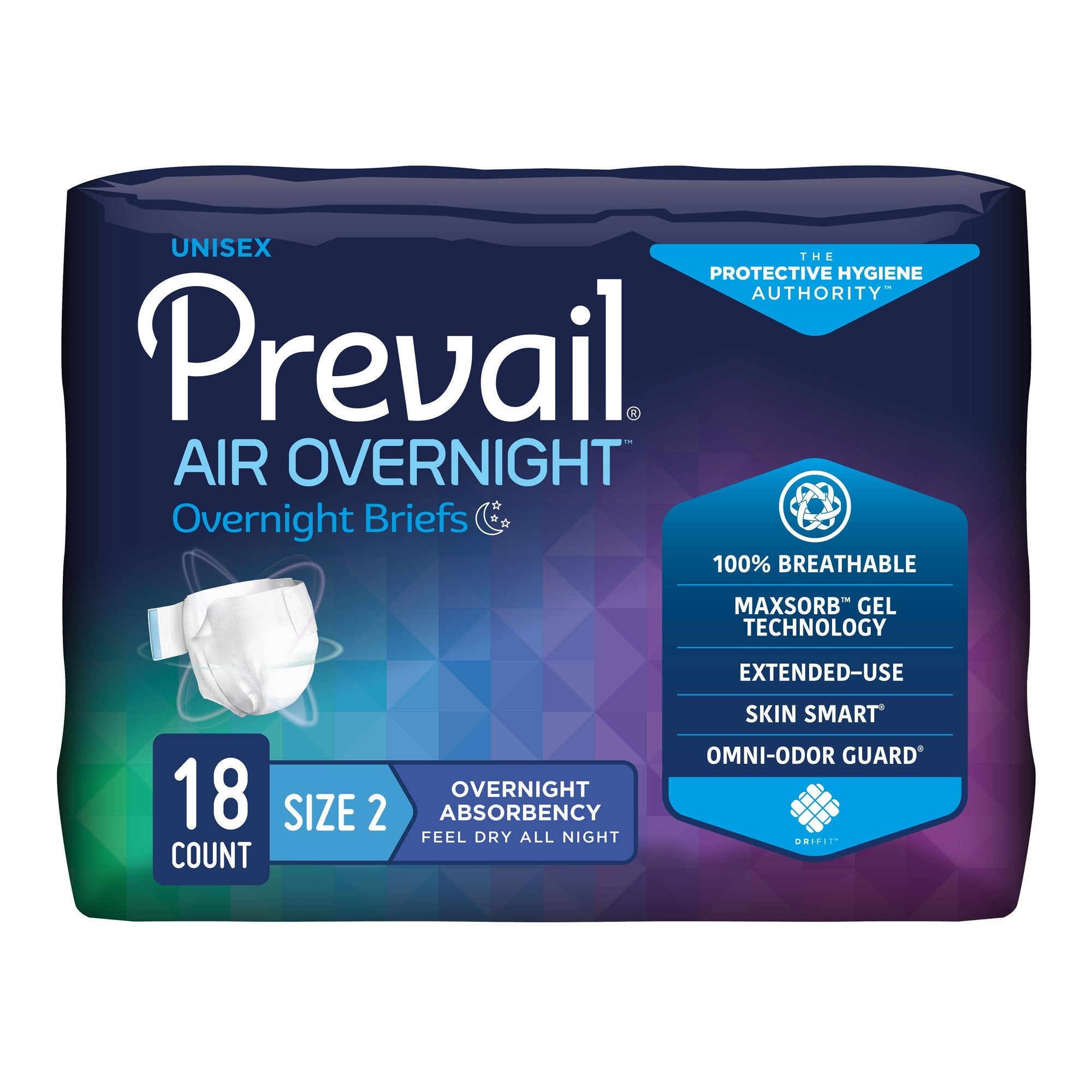 Prevail Air™ Overnight Briefs Overnight Absorbency, Size 2 NGX-013