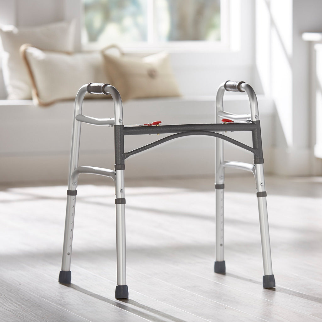 McKesson Junior Aluminum Folding Walker, 25 – 32 Inch Height 146-10201-4