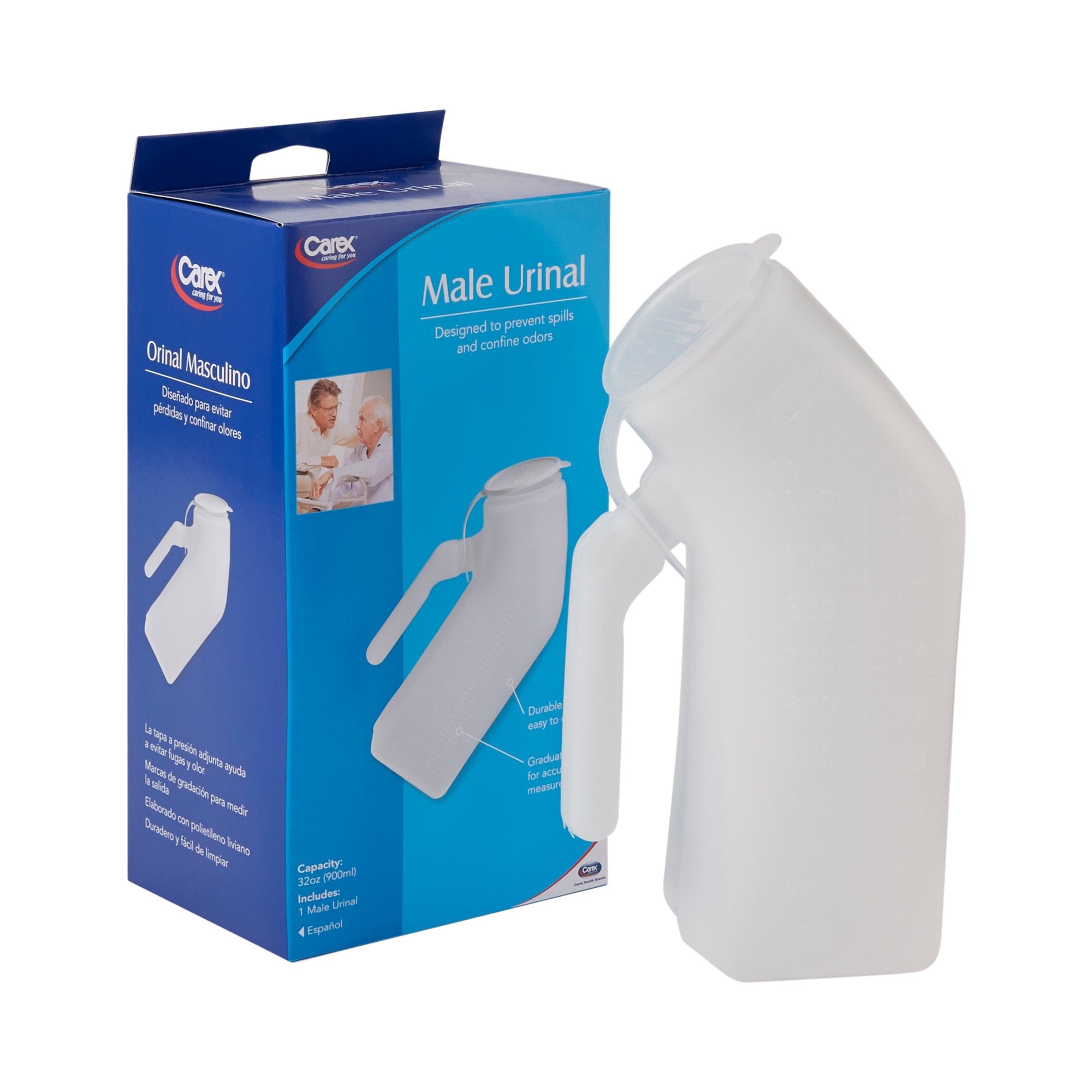 Male Urinal Carex® 32 oz. / 946 mL With Closure Single Patient Use - FGP70700 0000