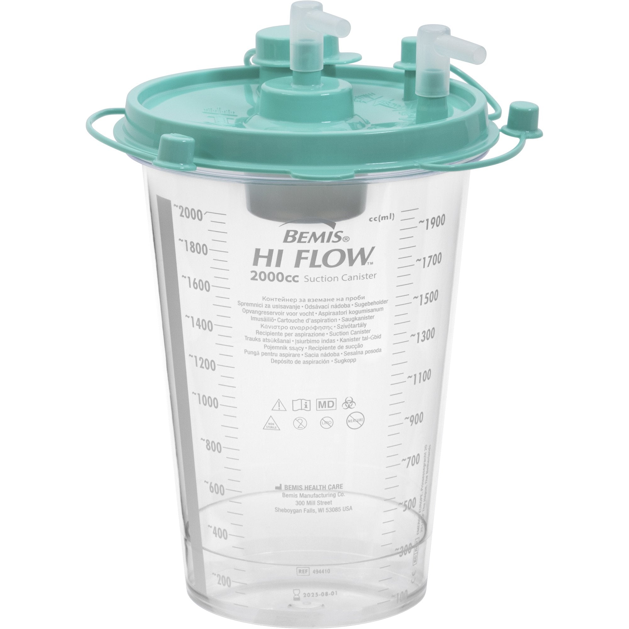 Hi-Flow™ Rigid Suction Canister for use with Bemis Quick-Drain™ Systems, 2000 mL 494410