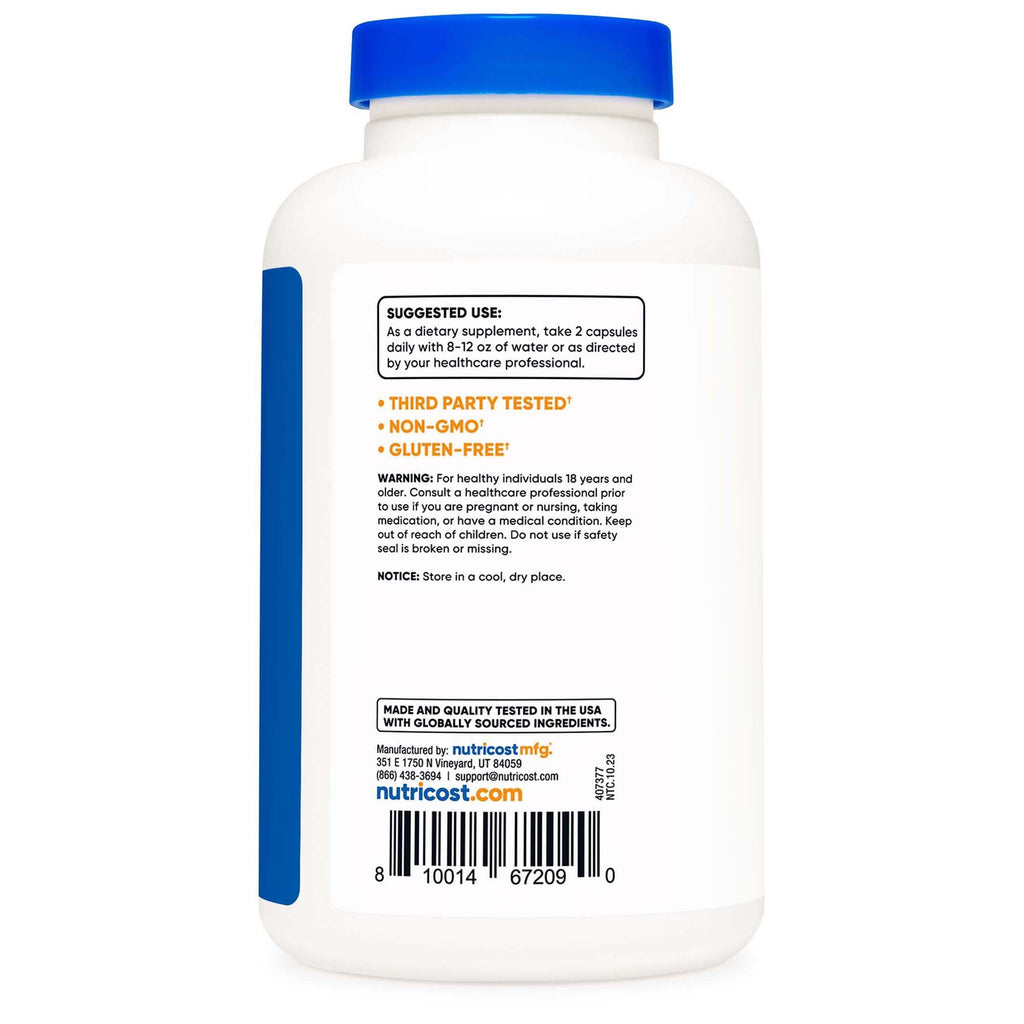 Dietary Supplement nutricost® Magnesium Citrate 420 mg Strength Capsule 240 Per Bottle NTC302201
