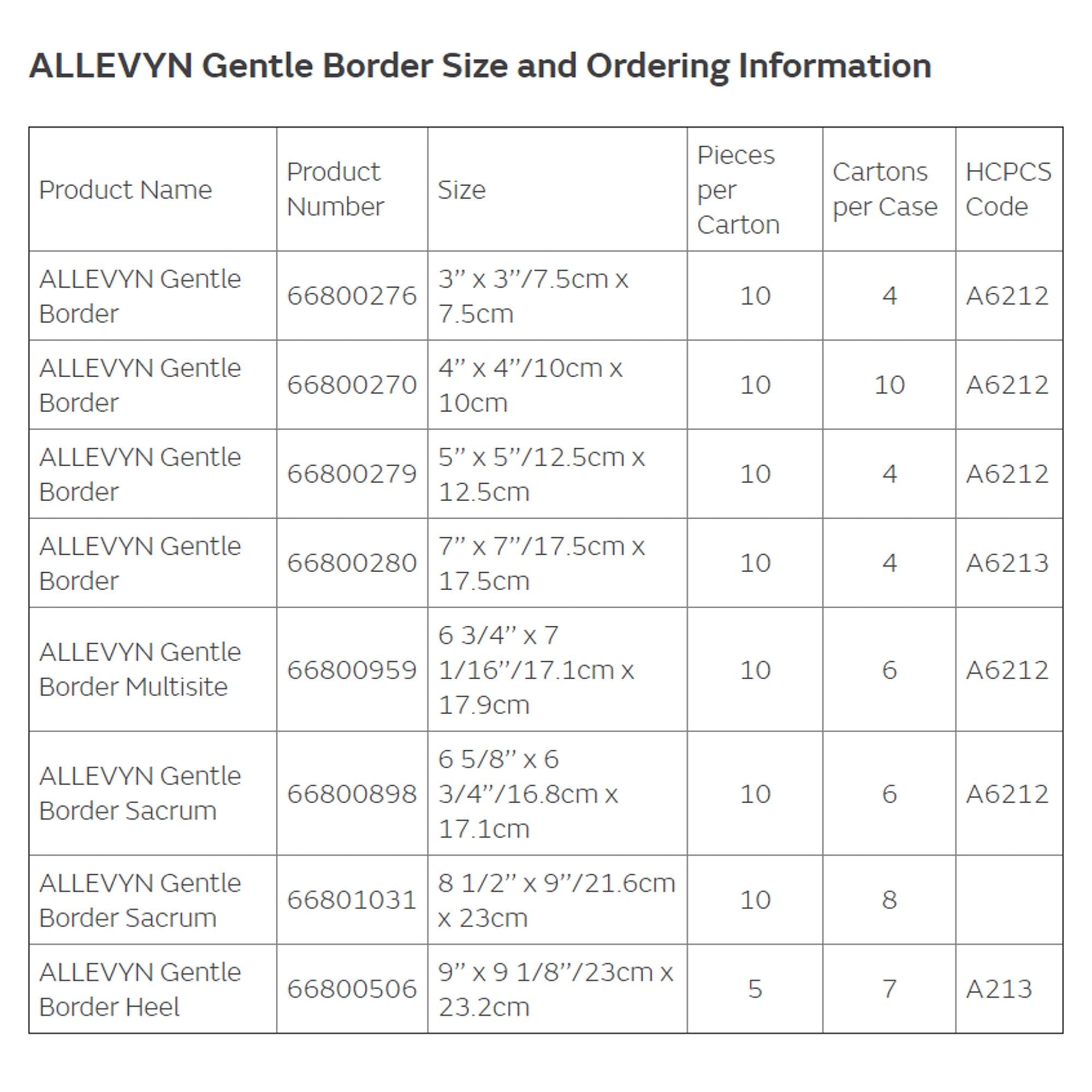 Allevyn Gentle Border Silicone Foam Dressing, 5 x 5 Inch 66800279