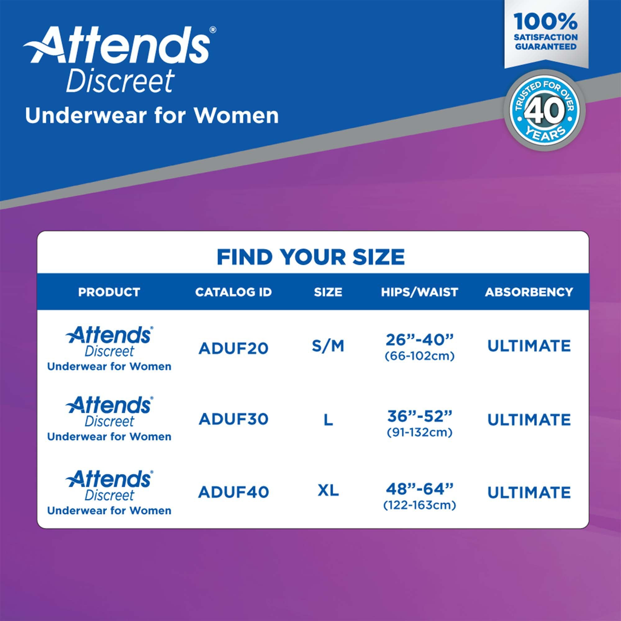 Attends® Discreet Women's Underwear, Level 5, X-Large ADUF40