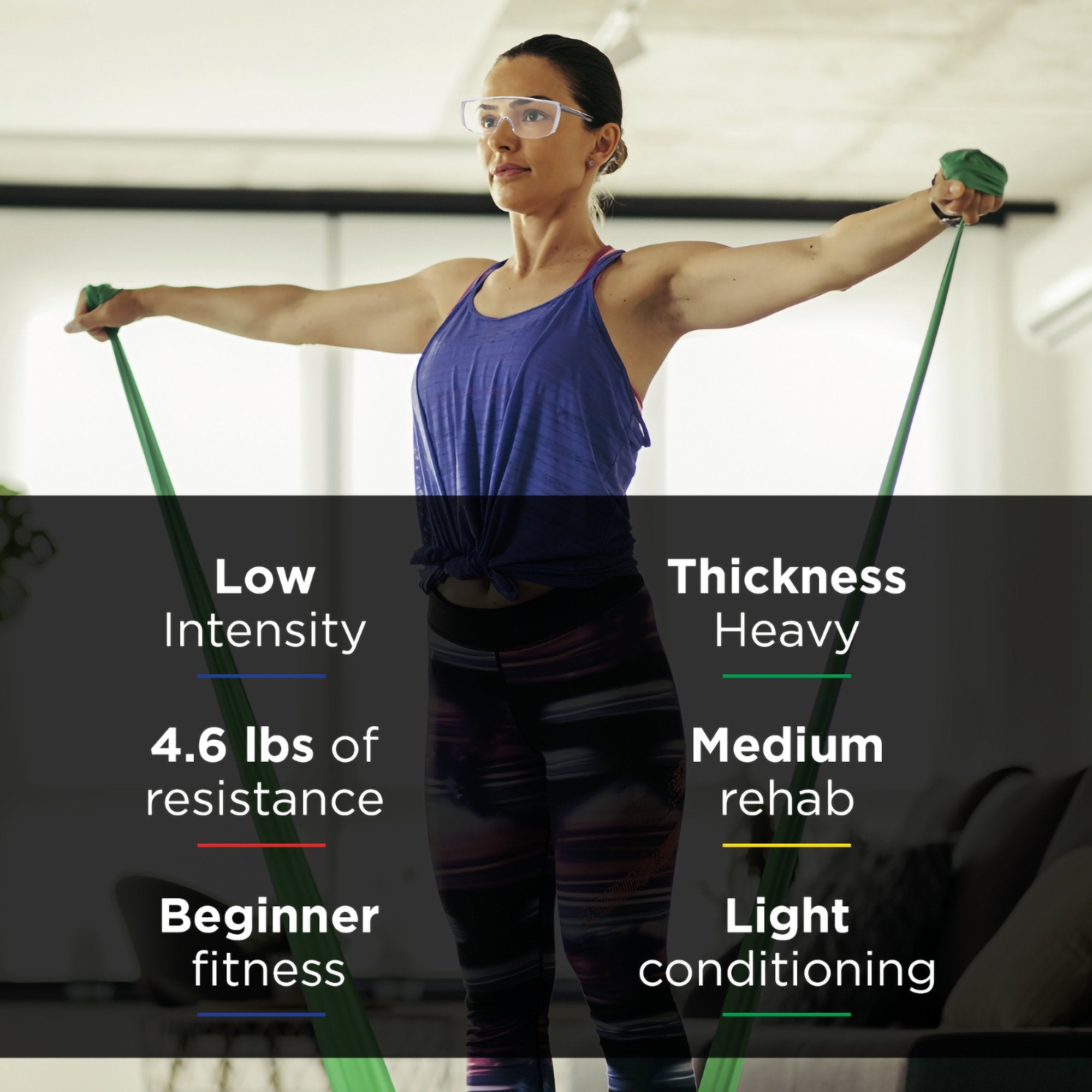 TheraBand® Exercise Resistance Band, Green, 4 Inch x 25 Yard, Heavy Resistance 81234764