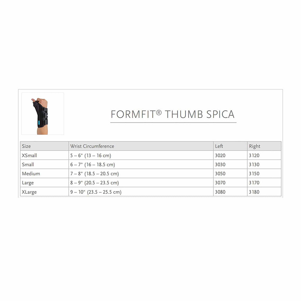 Ossur Formfit® Left Wrist Brace with Thumb Spica, Large 3070