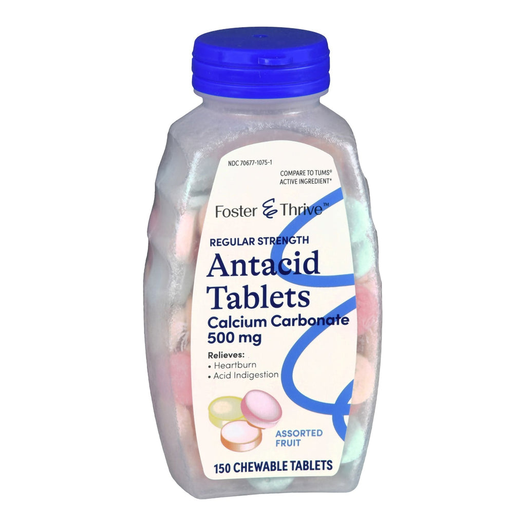 Foster & Thrive™ Antacid 500mg Calcium Carbonate Chewable Tablets, Fruit Flavor 70677107501