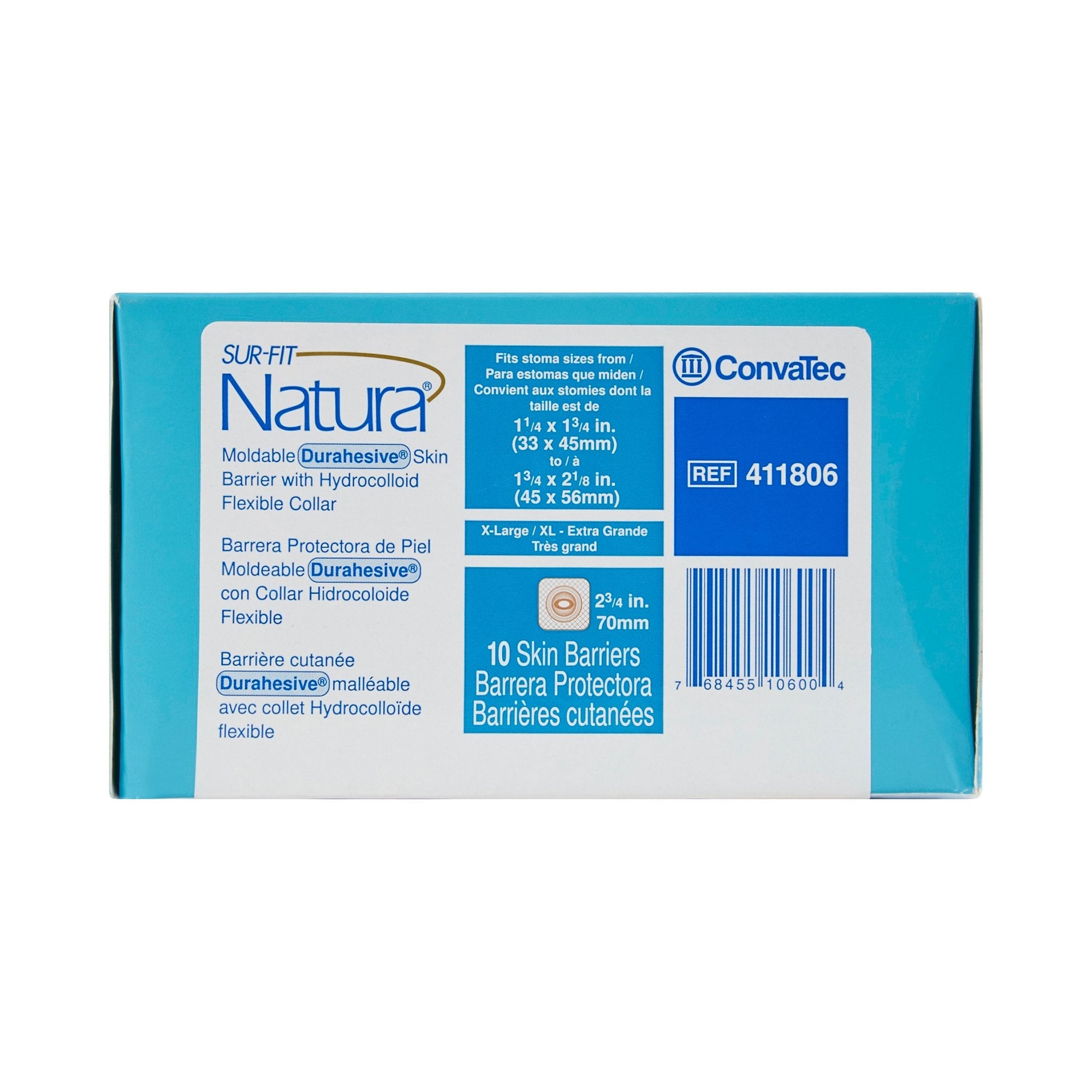 Sur-Fit Natura® Durahesive® Ostomy Barrier With 1¾-2 1/8 Inch Stoma Opening 411806