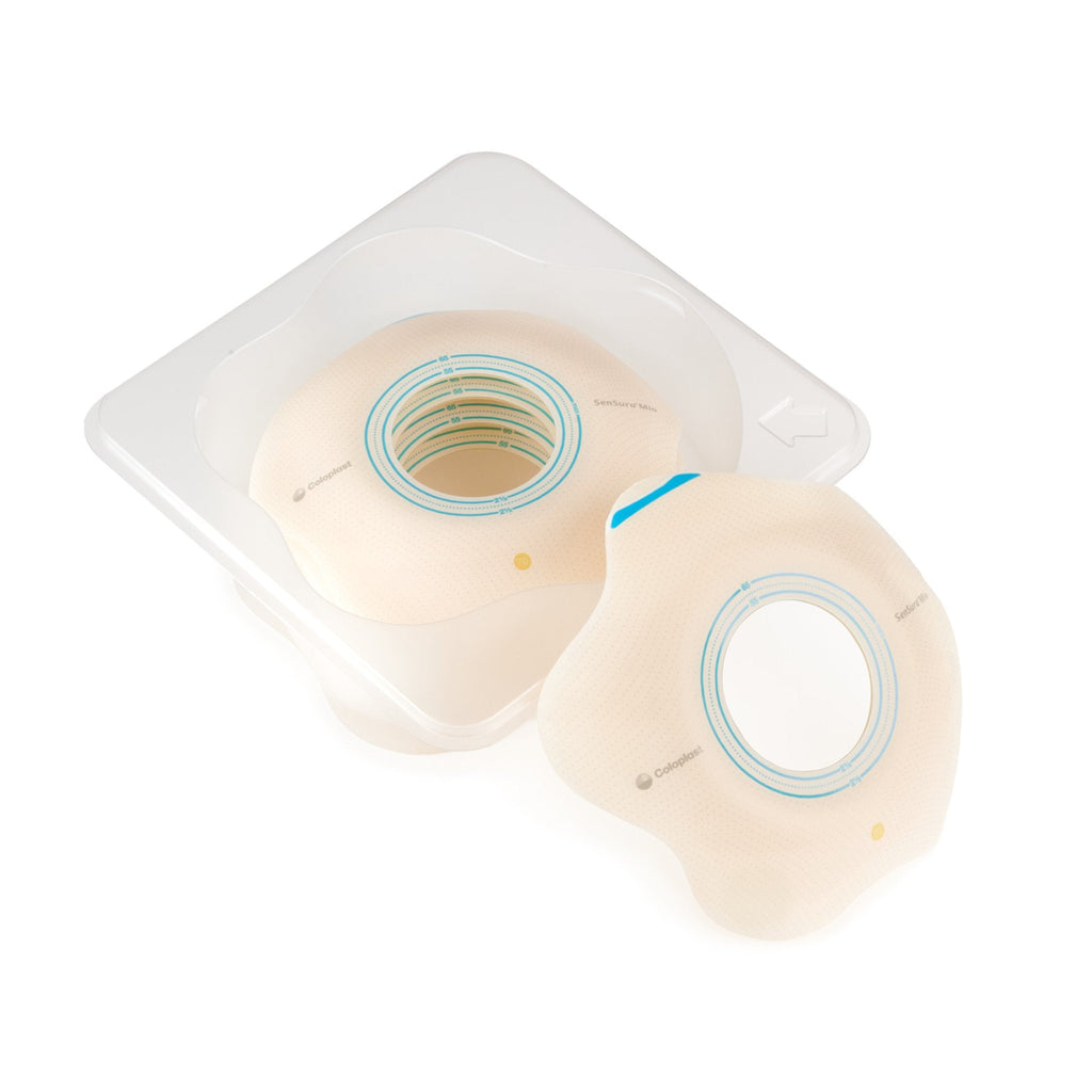 SenSura® Mio Click Convex Flip Ostomy Barrier, 40 mm Stoma Openings, Blue Match 18523