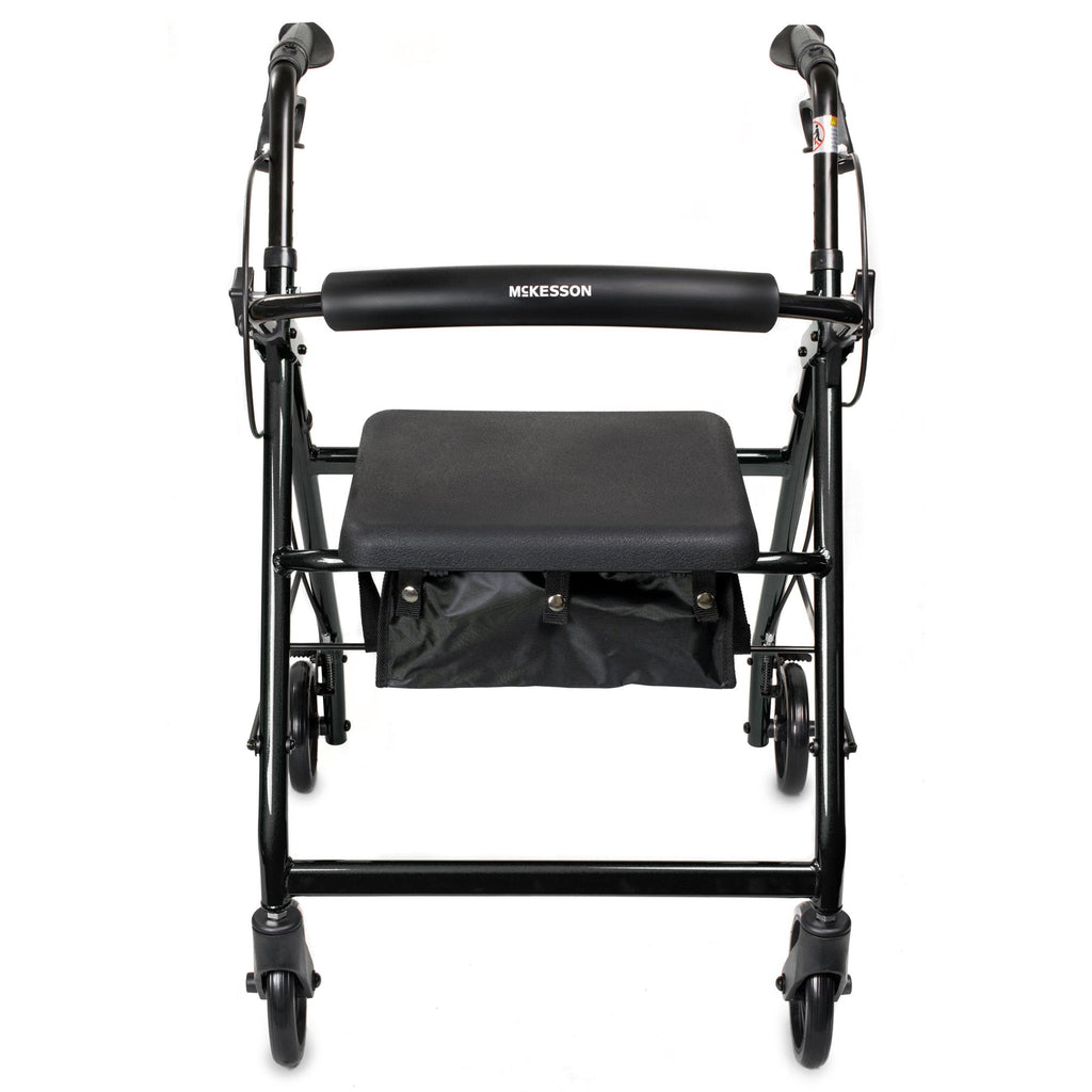 McKesson Folding Aluminum Four-Wheel Rollator, Black 146-R726BK