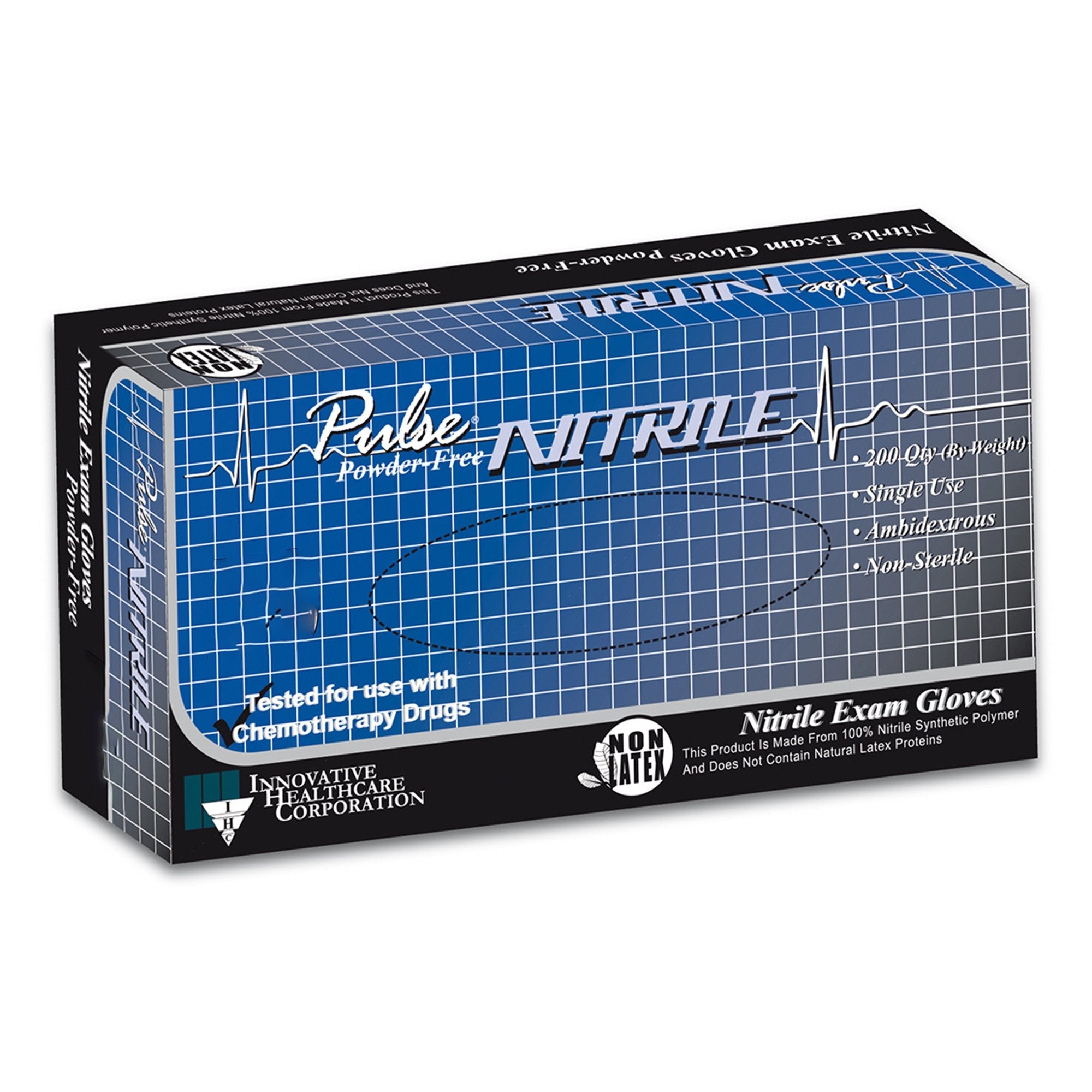 Pulse® Nitrile Exam Glove, Large, Aqua Blue 177302