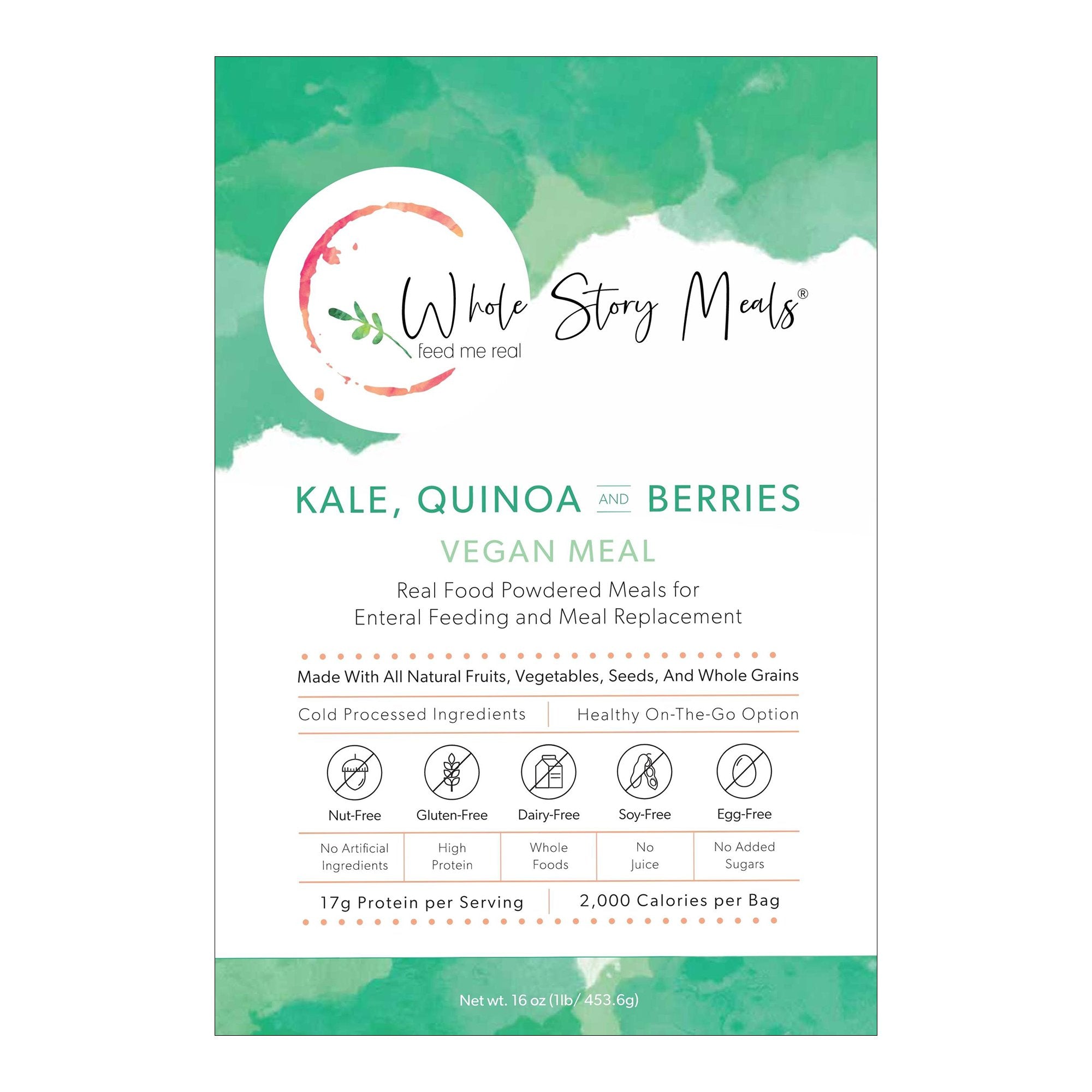 Oral Supplement Whole Story Meals Kale Quinoa Berry Flavor Powder 16 oz. Pouch 7123
