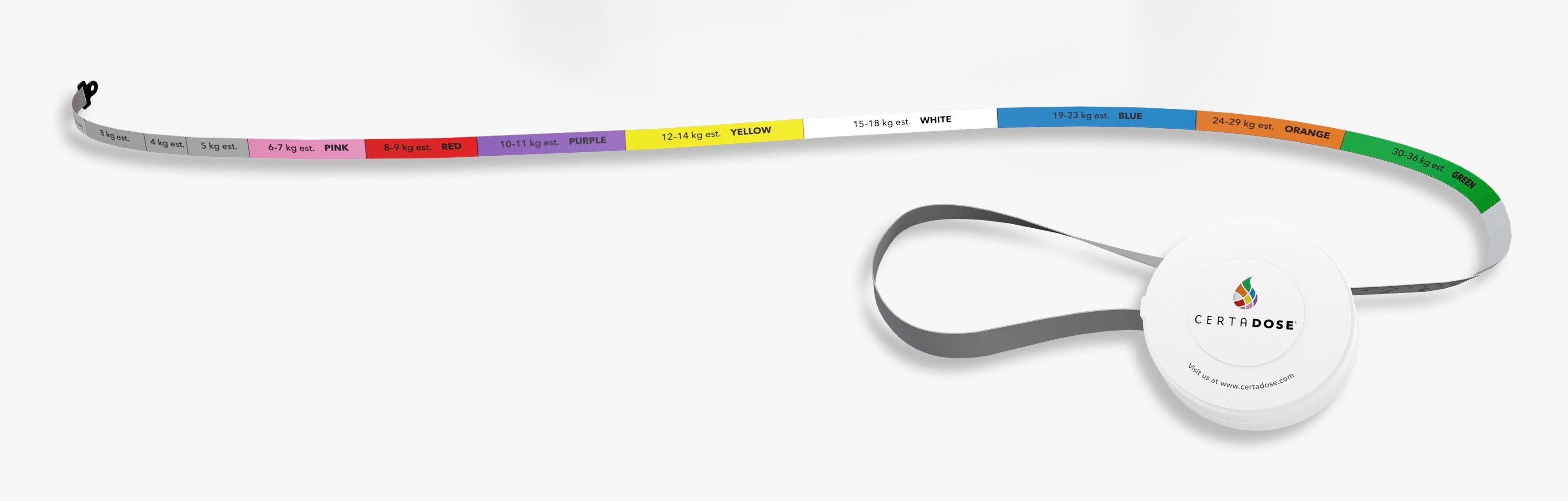 Retractable Pediatric Measuring Tape Certa Dose Pediatric Emergency PL-6000