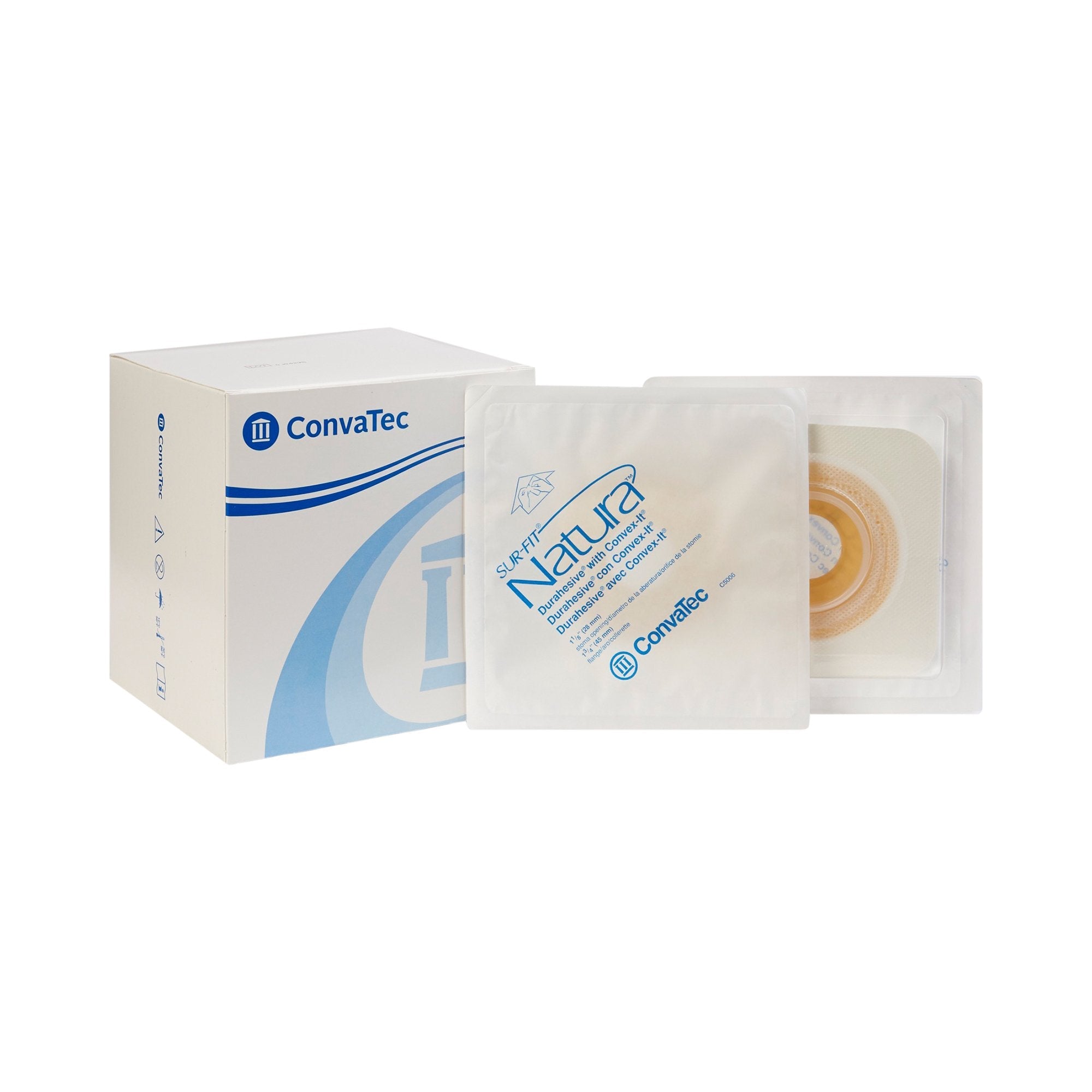 Sur-Fit Natura® Two-Piece Durahesive® Skin Barrier, 45 mm flange; 19 mm stomas 413182