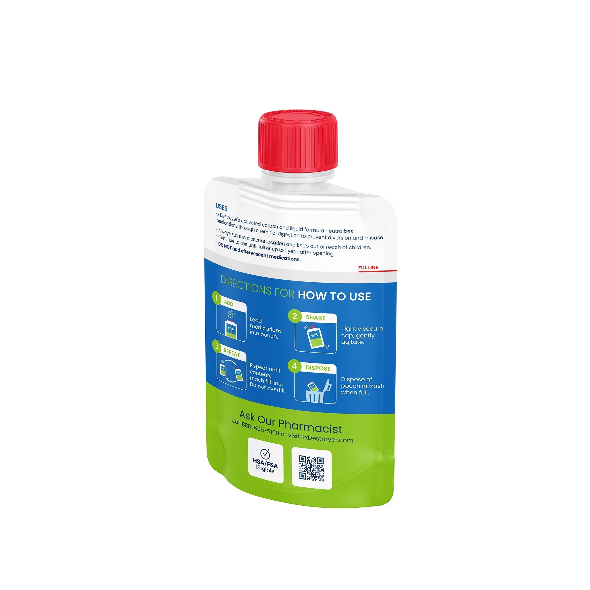 Rx Destroyer™ Drug Disposal Pouch for use with Pharmaceutical Disposal System RX4POUCH20X5