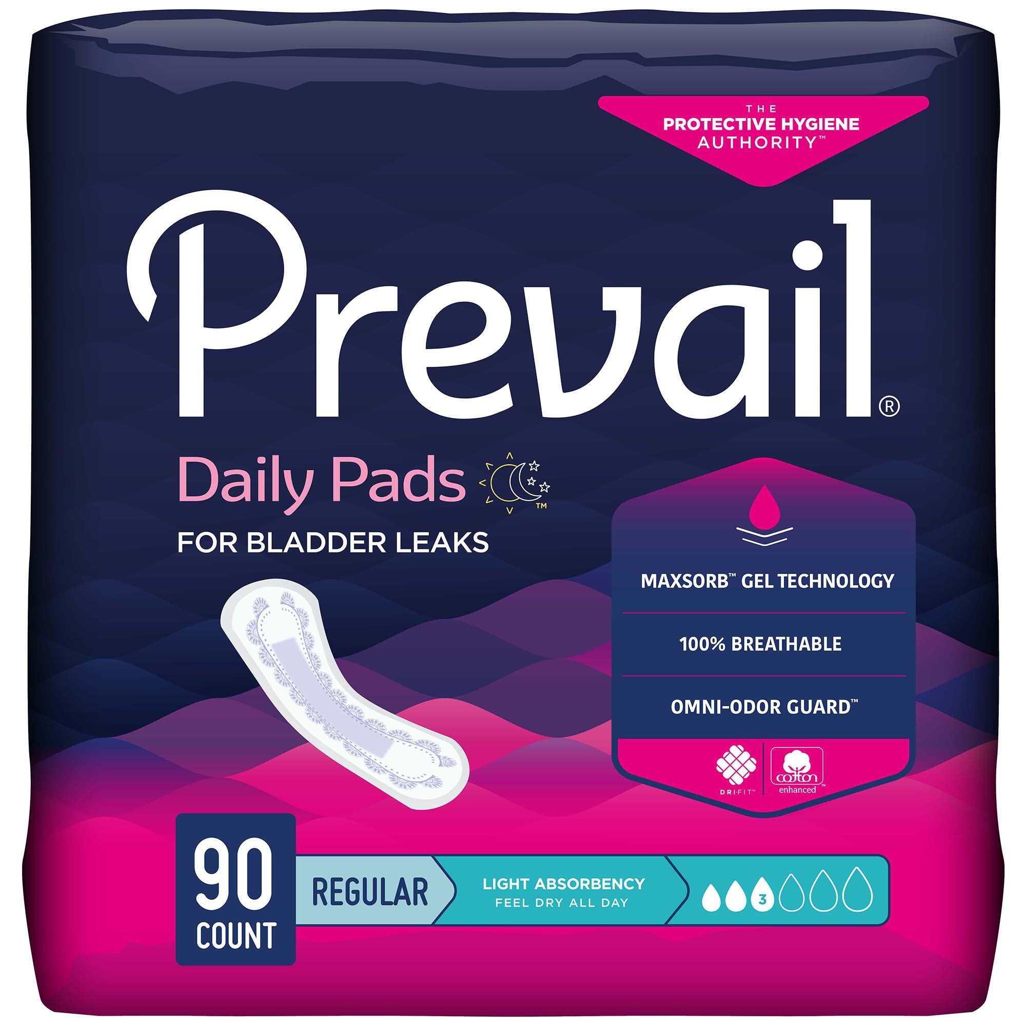 Prevail® Daily Pads Light Absorbency Bladder Control Pad, 9¼ Inch PV-930/2