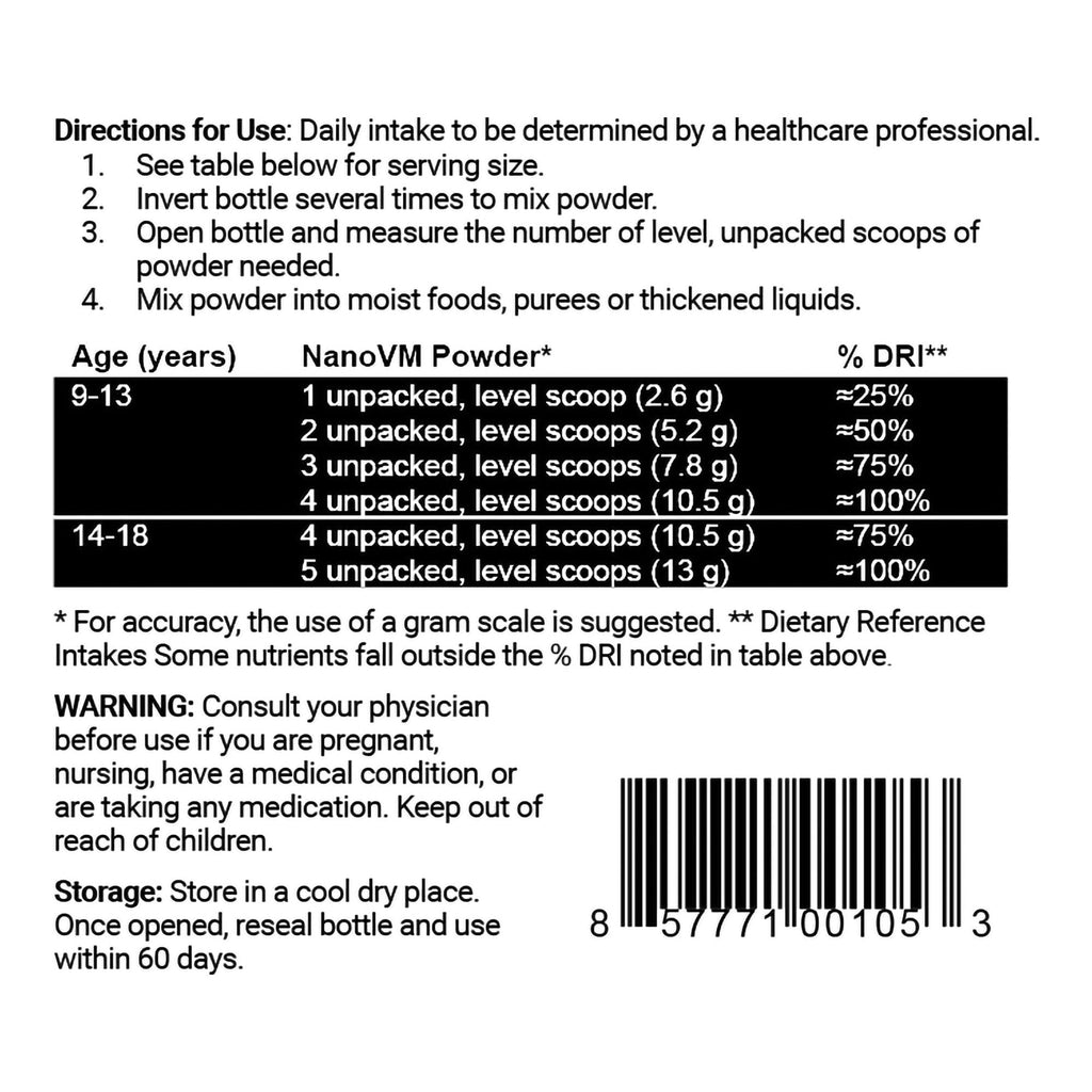 NanoVM® 9 – 18 Years Dietary Supplement, 275-gram jar 1918