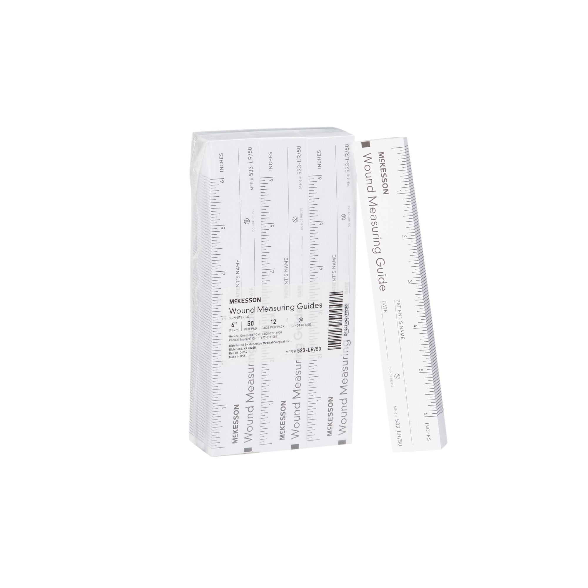 McKesson Nonsterile Paper Wound Measuring Guide, 6 Inch 533-LR/50