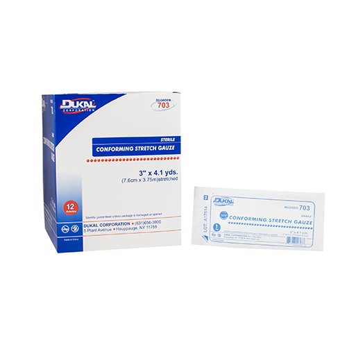 Dukal™ Sterile Conforming Bandage, 3 Inch x 4.1 Yard, 1-Ply 703