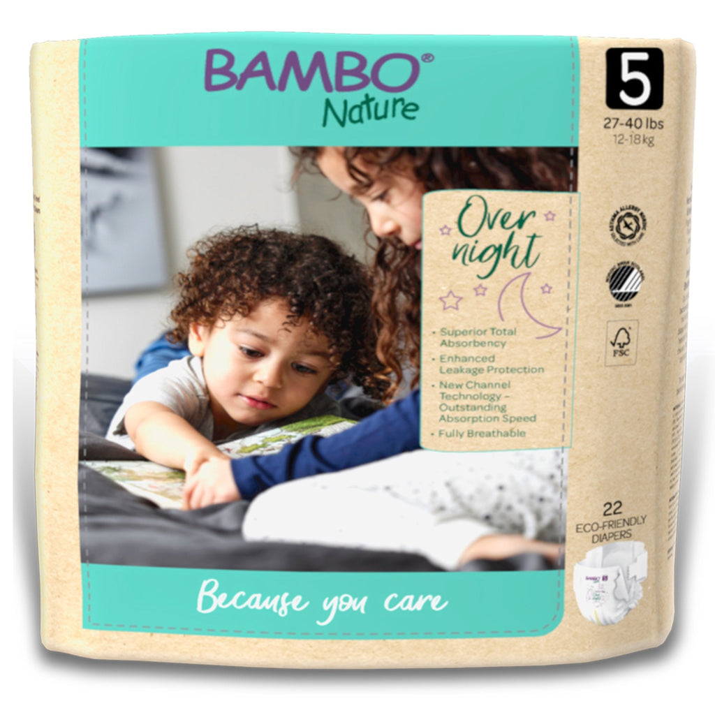 Bambo® Nature Overnight Diapers, Size 5 1000021011