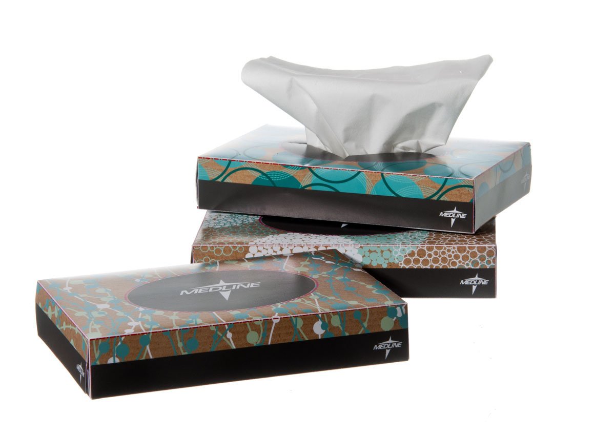 Facial Tissue Medline White 5 X 7-1/2 Inch 40 Count NON243275