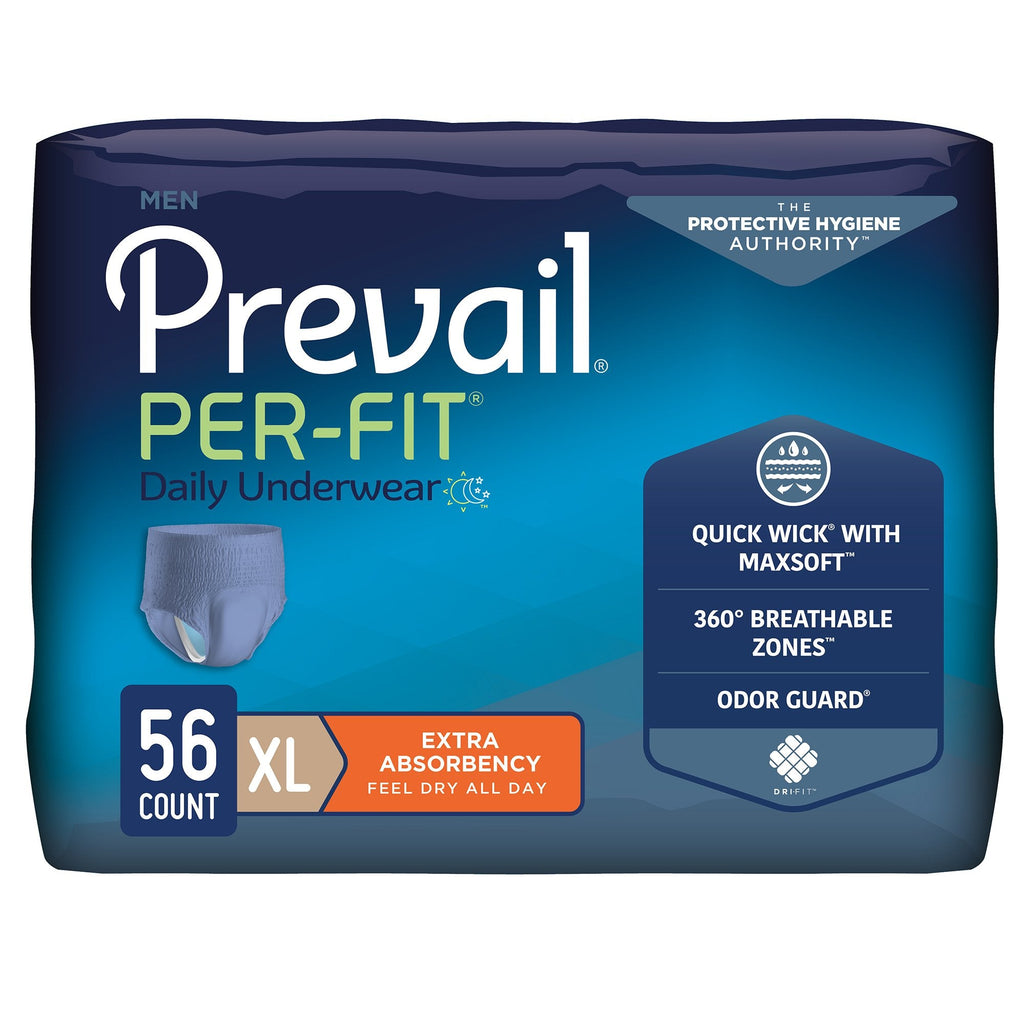 Prevail® Per-Fit® Men Adult Moderate Absorbent Underwear, X-Large, White PFM-514