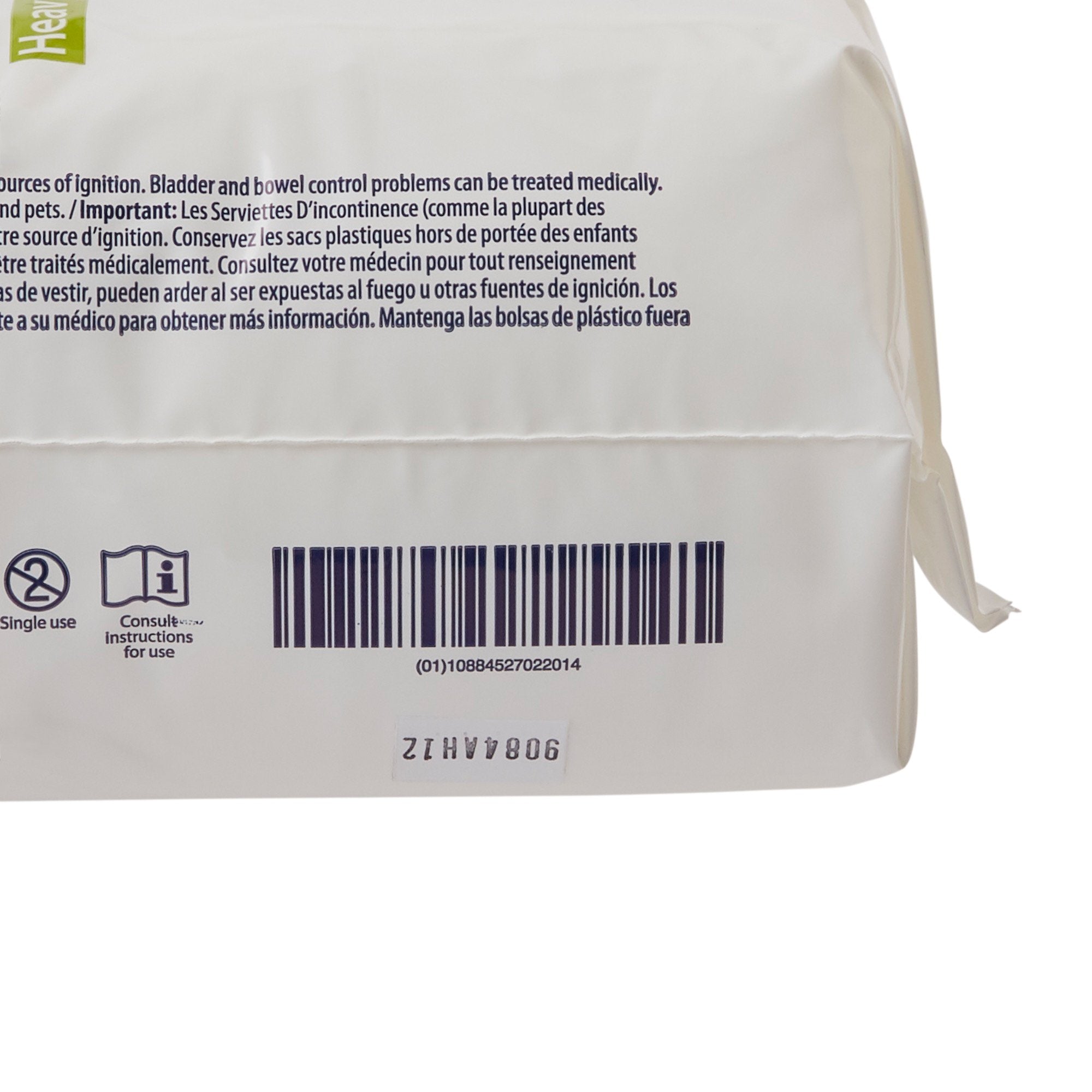 Sure Care™ Bladder Control Pads, Heavy Absorbency, 4 x 12.5 Inch 1140A