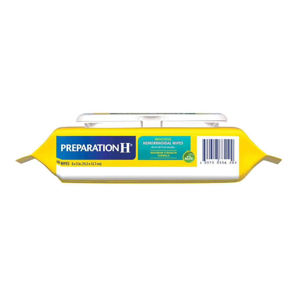 Preparation H® Medicated Hemorrhoidal Wipes w/ Witch Hazel & Aloe, Max Strength 00573055620