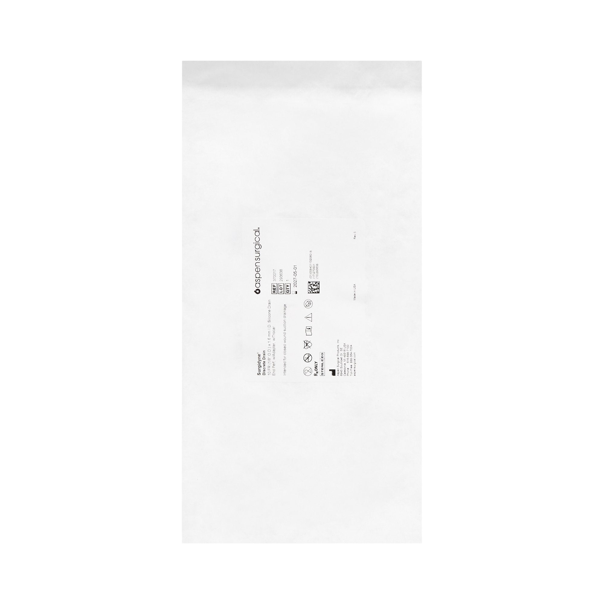McKesson Wound Drain with Trocar, 10 Fr., 12-Inch Length 370017