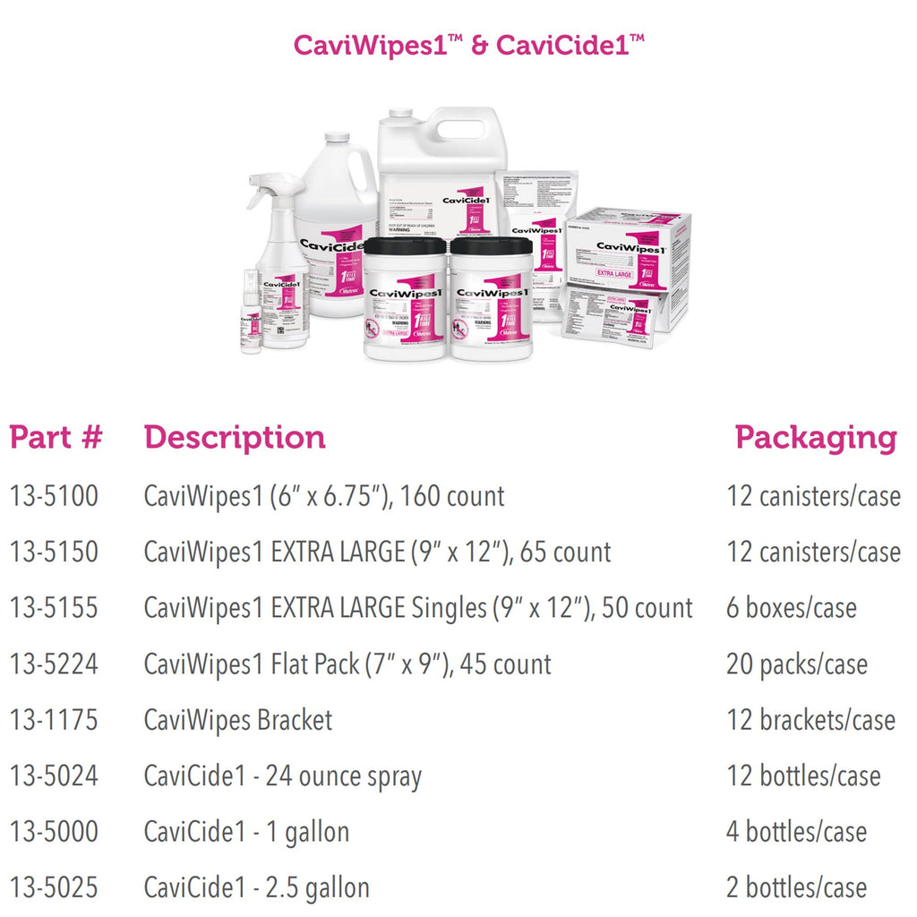 CaviWipes1 Surface Disinfectant, Alcohol Based, nonsterile, Disposable 13-5100