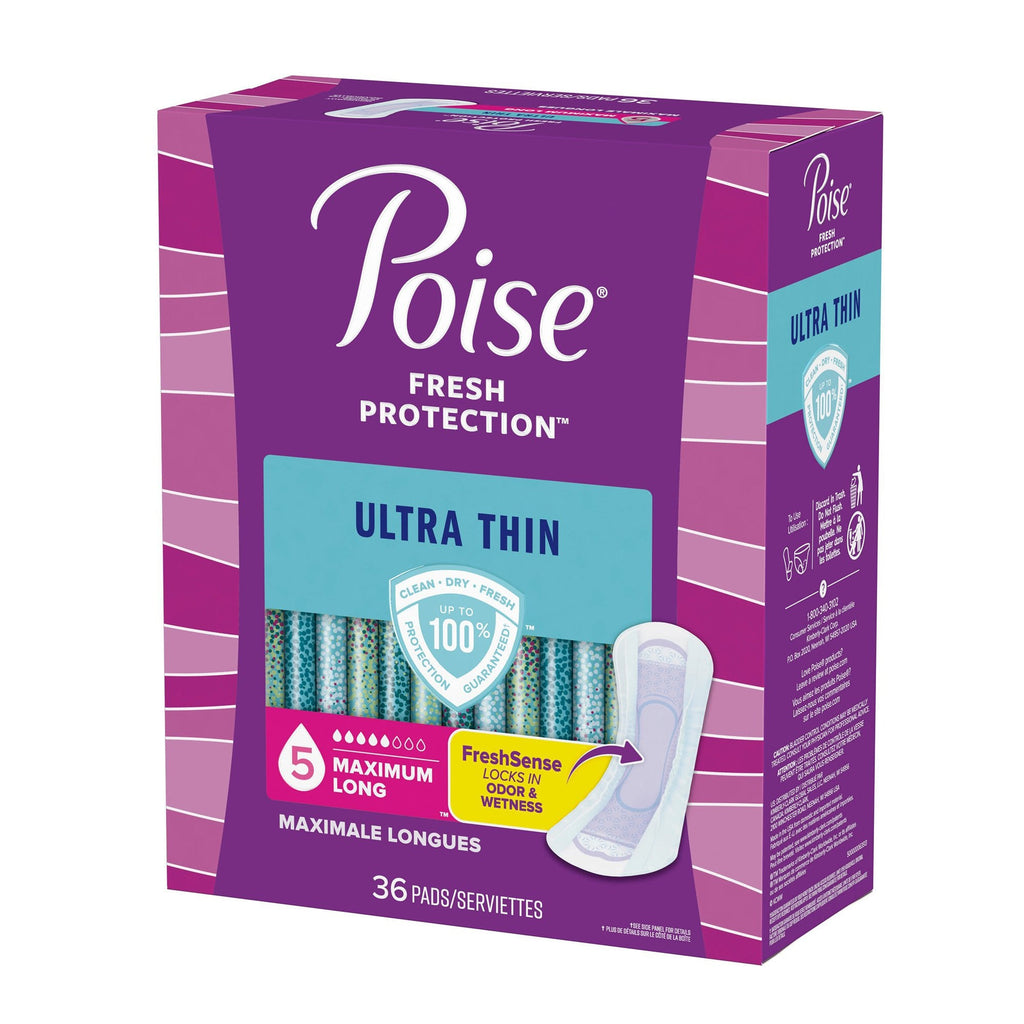 Poise® Fresh Protection™ Ultra Thin Pads, Maximum Long 54352