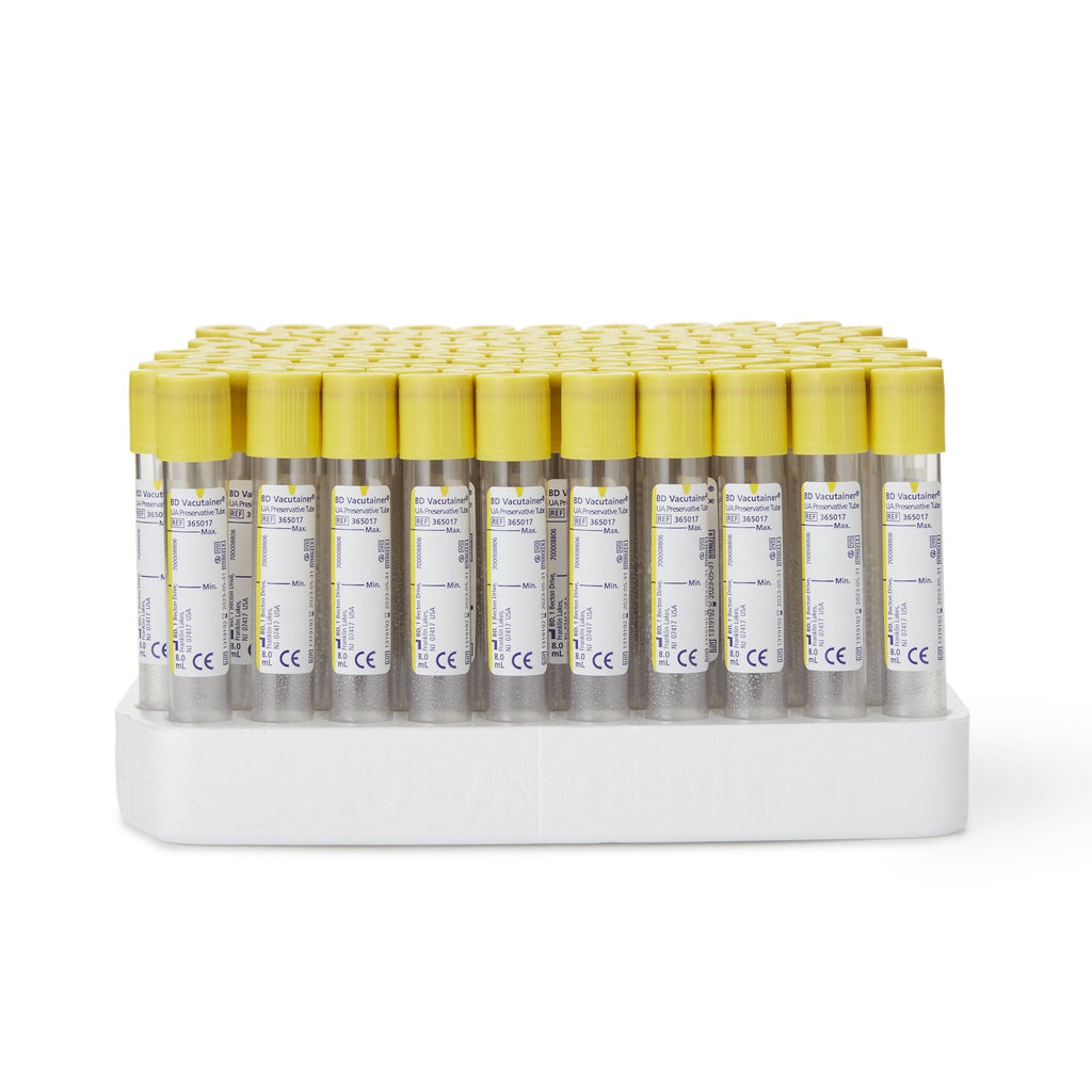BD Vacutainer® Urinalysis Tube Chlorhexidine / Ethyl Paraben / Sodium Propionate Additive 8 mL BD Hemogard™ Closure Polyethylene Terephthalate (PET) Tube 365017