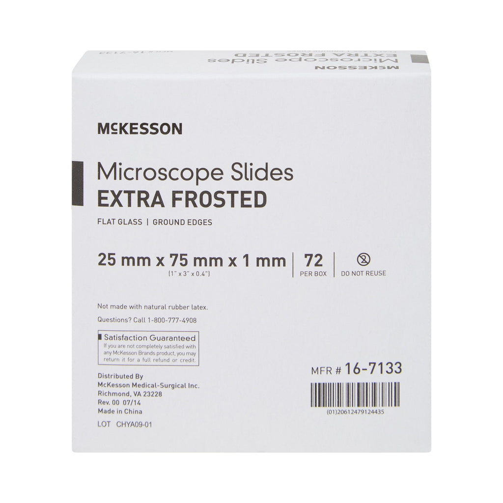 McKesson Glass Microscope Slide, 1 x 3 Inch x 1 mm 16-7133