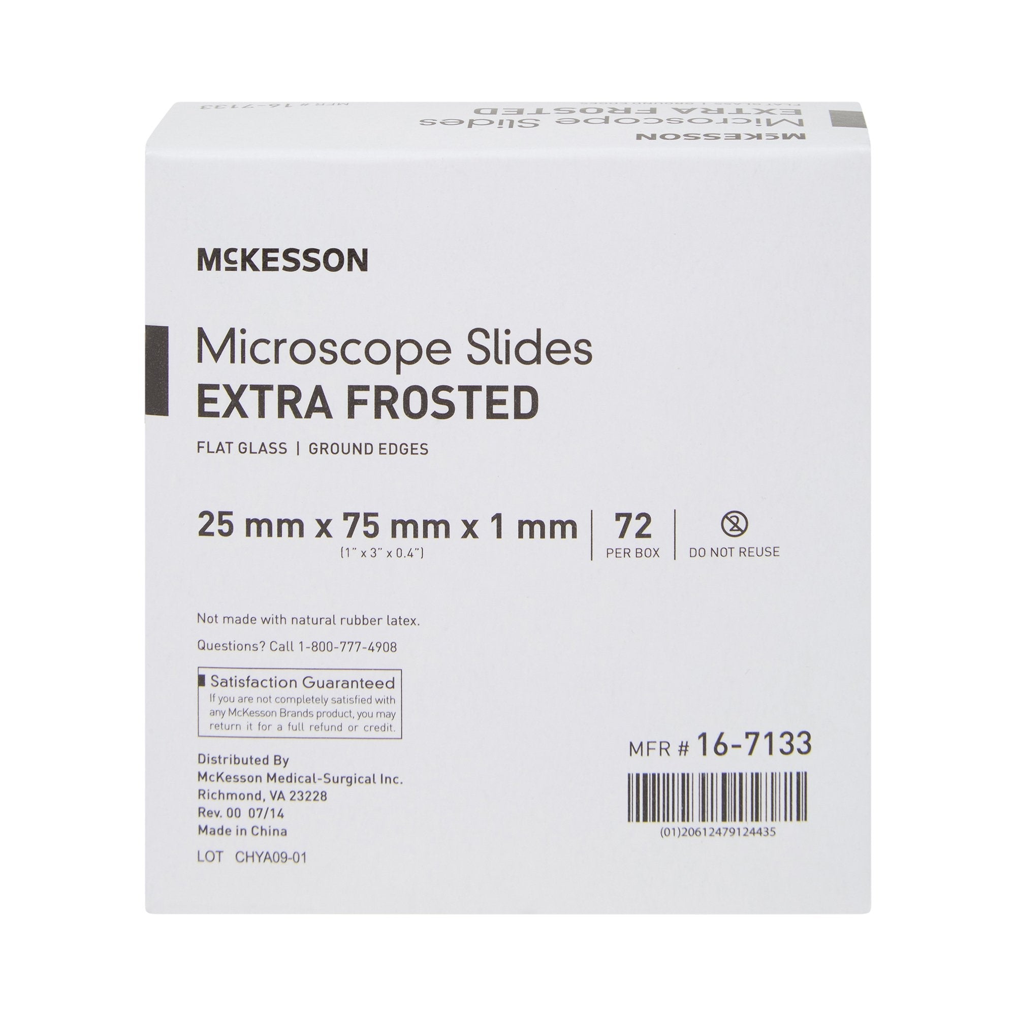 McKesson Glass Microscope Slide, 1 x 3 Inch x 1 mm 16-7133