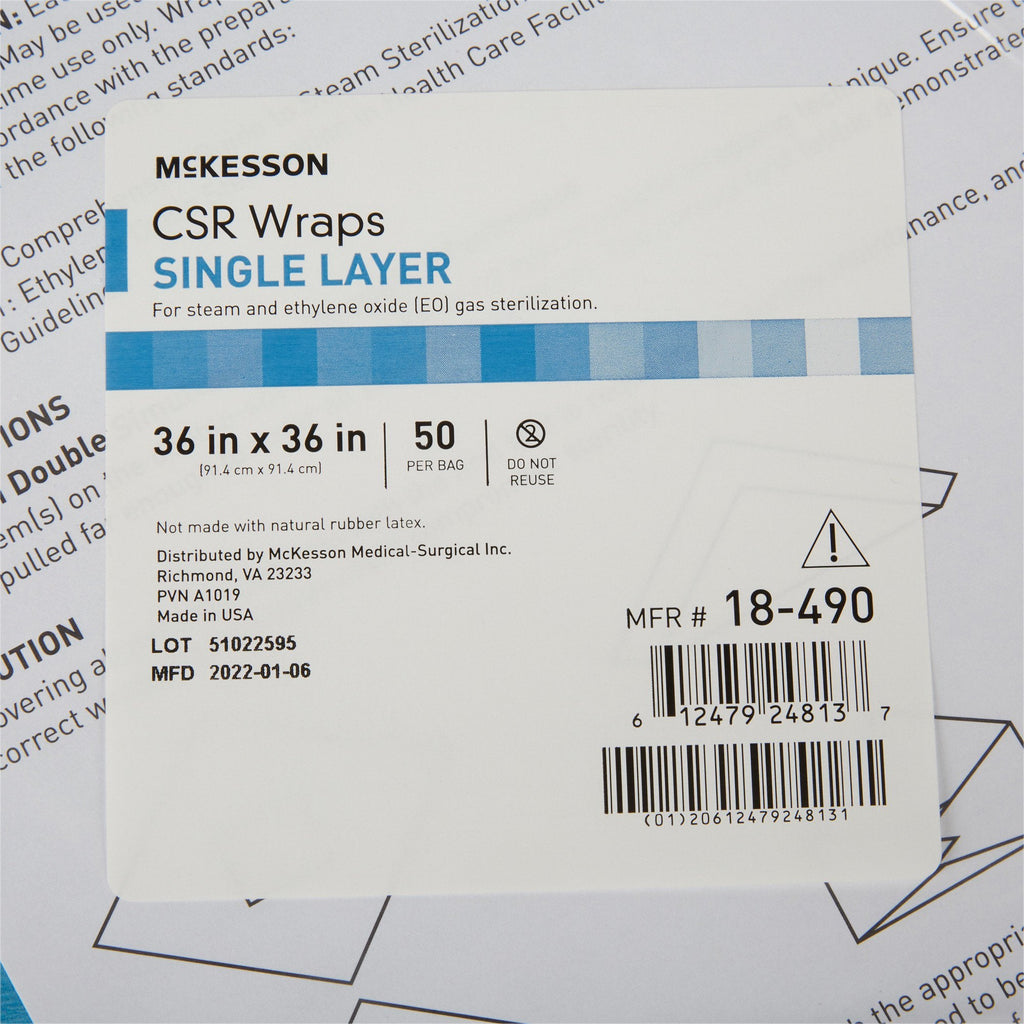McKesson Single Layer Sterilization Wrap, 36 x 36 Inch 18-490