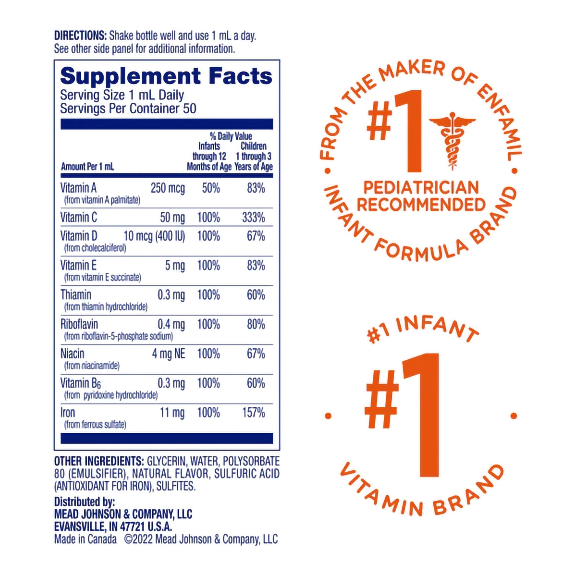 Poly·Vi·Sol® with Iron Pediatric Multivitamin Supplement 00087040501