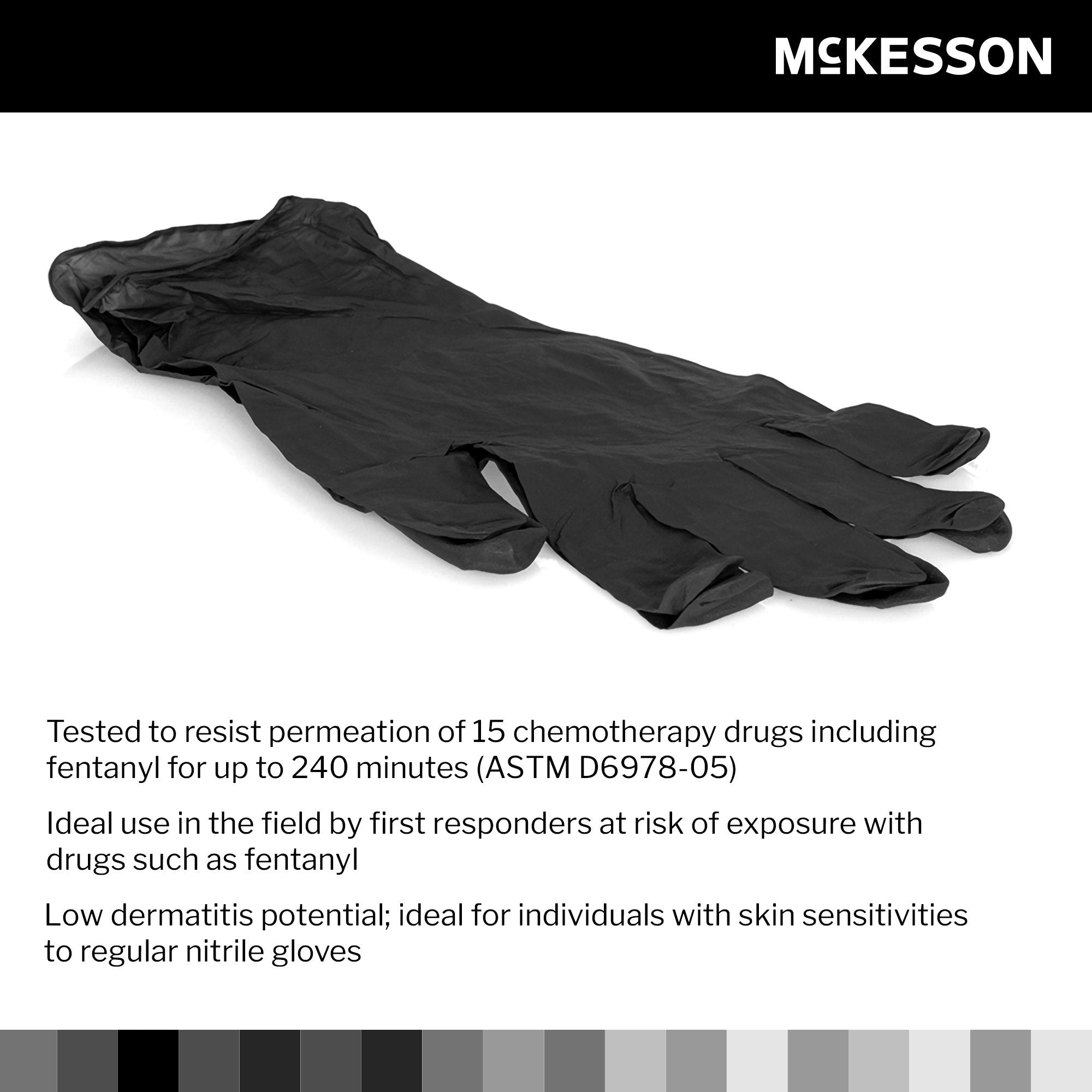 McKesson Confiderm® LDC Nitrile Exam Glove, Small, Black 14-6N52C