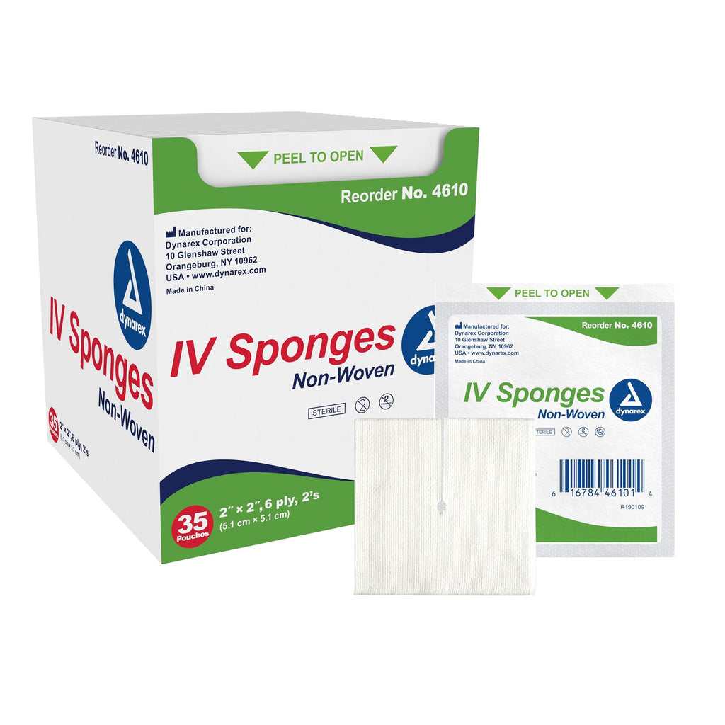 dynarex® I.V. Sponge, 2 x 2 inch, 6-Ply 4610