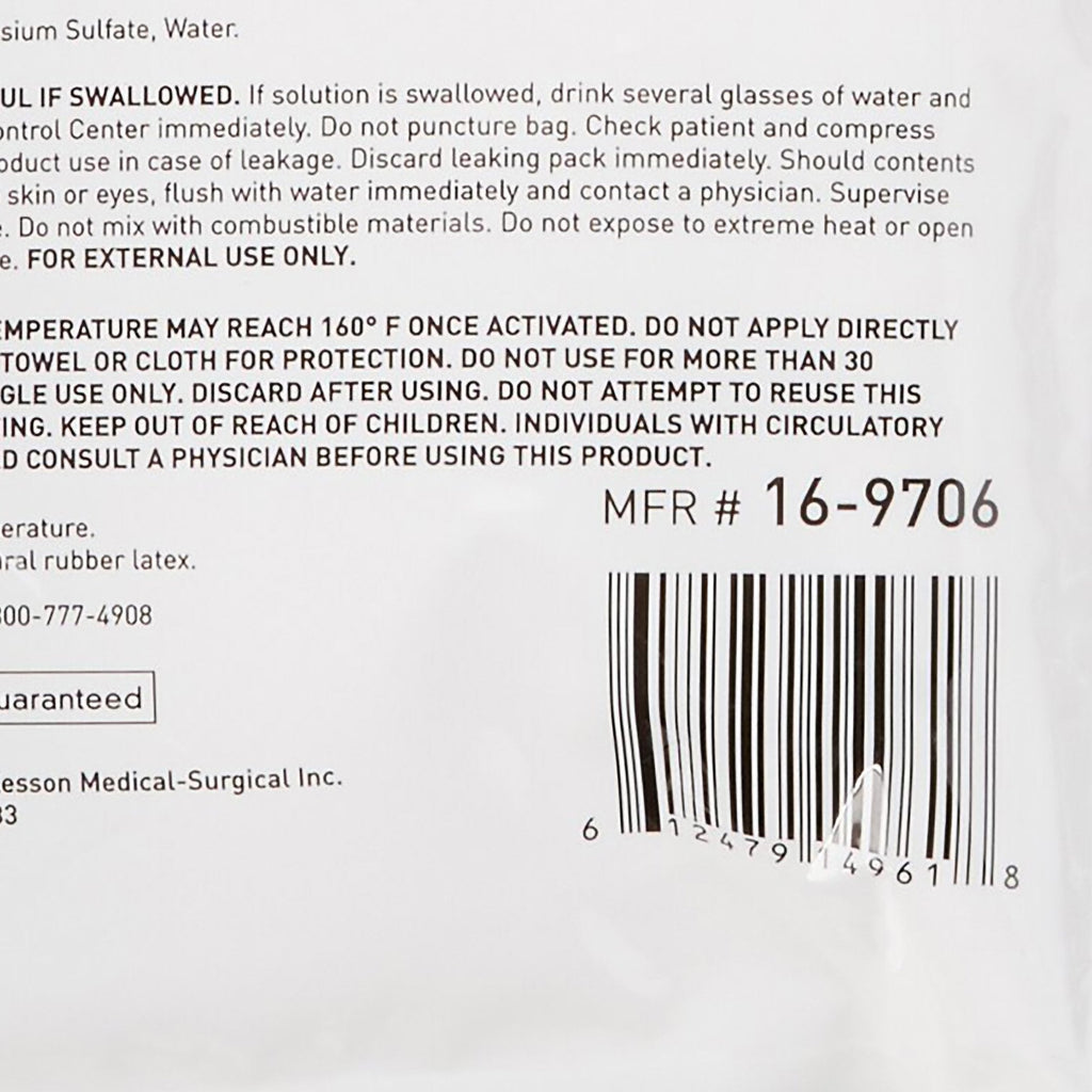 McKesson Hot Pack, Instant Chemical Activation, General Purpose, 5 x 7 Inch 16-9706