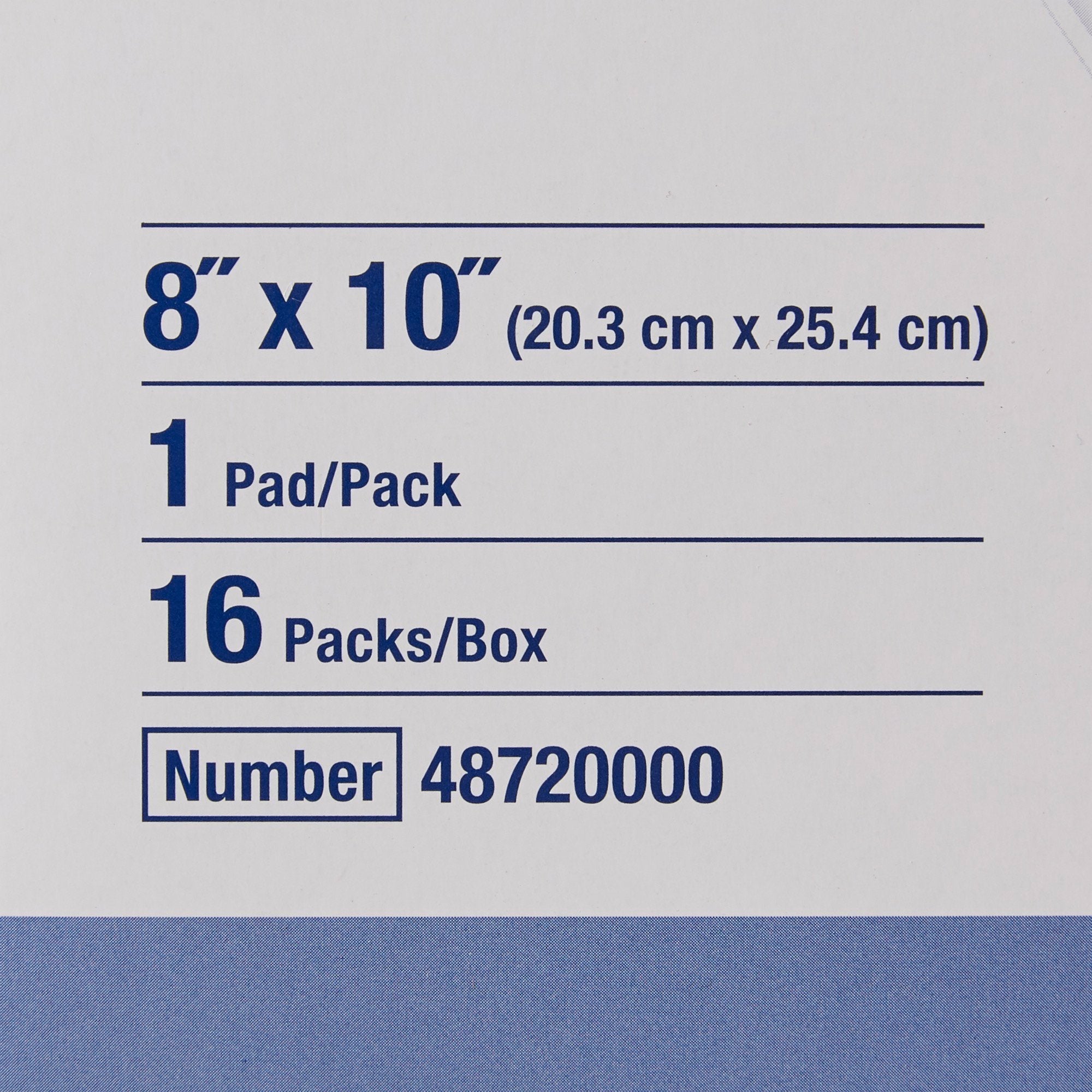 Sorbalux® ABD Sterile Abdominal Pad, 8 x 10 Inch, 1-Ply 48720000